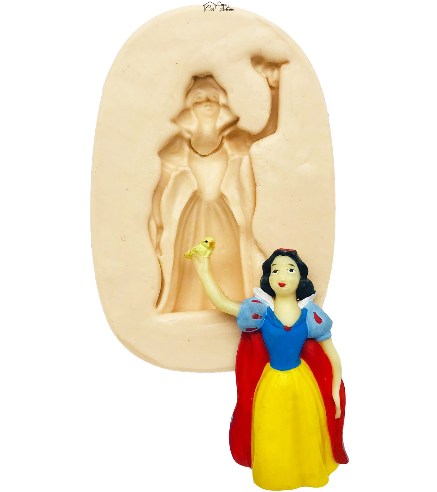 Molde de silicone - Branca de Neve com Passarinho