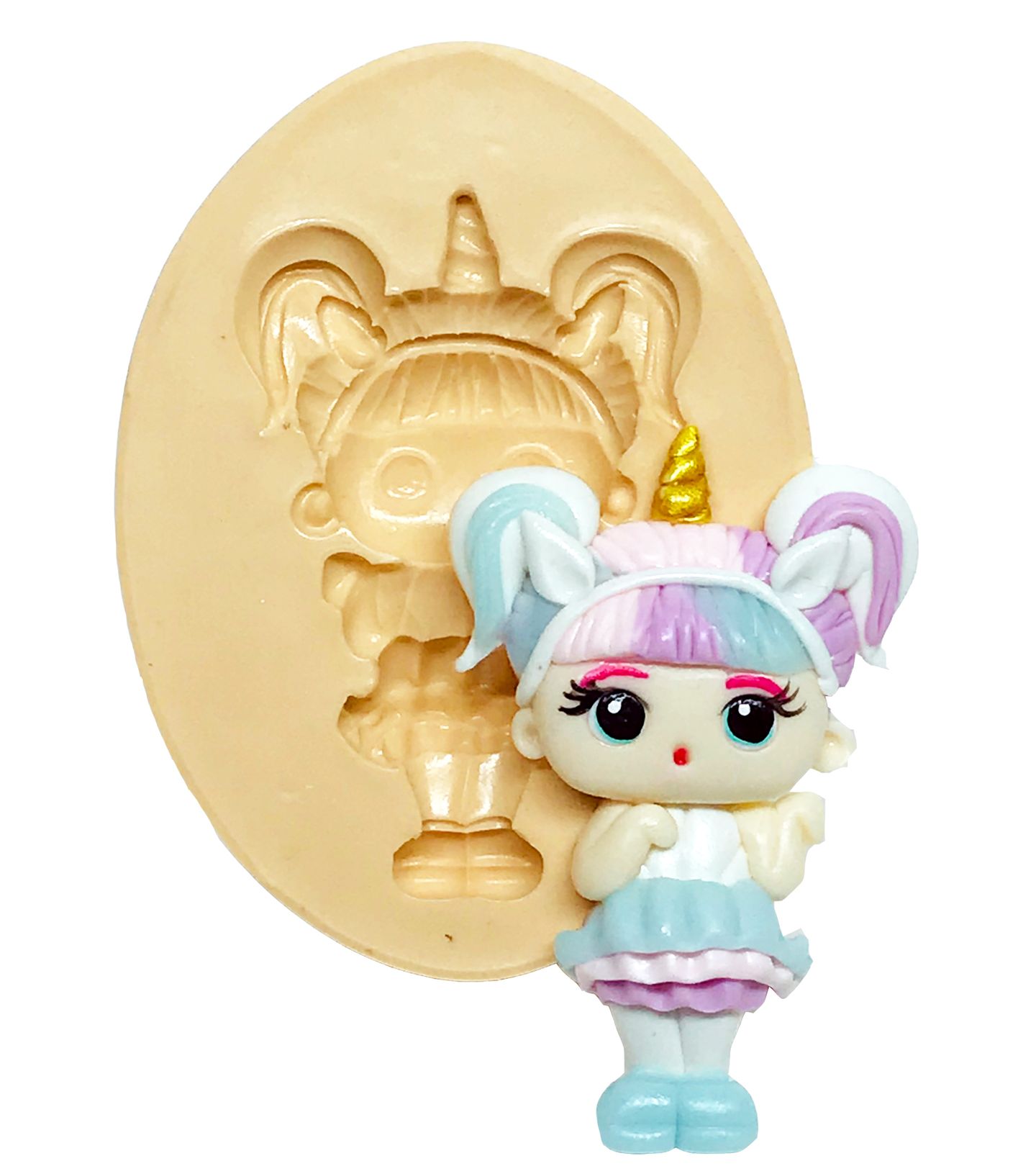 Molde de silicone - Boneca Lol - Unicornio - Grande - P603