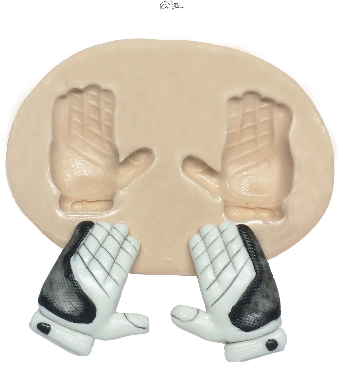 Molde de silicone - Futebol - Luva Goleiro - Par Pequena - P255