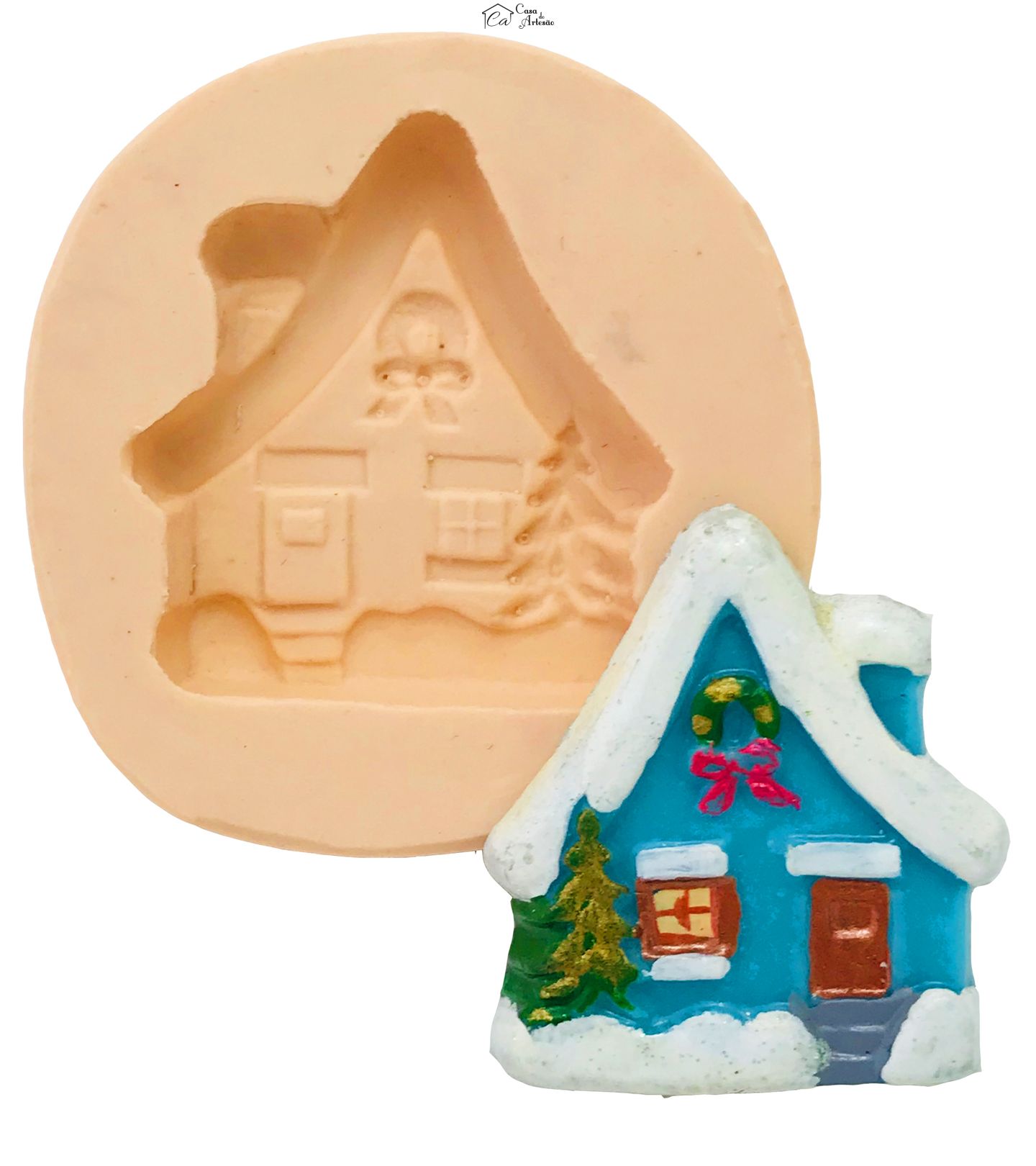 Molde de silicone - Casa c/ Neve
