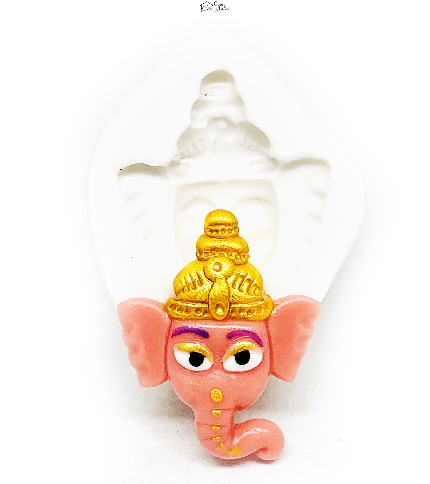 Molde de silicone - Ganesha - Rosto - Pequeno - P1167