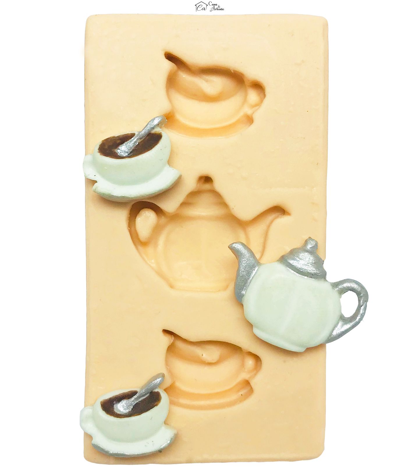 Molde de silicone - Xicaras e Bule - P123