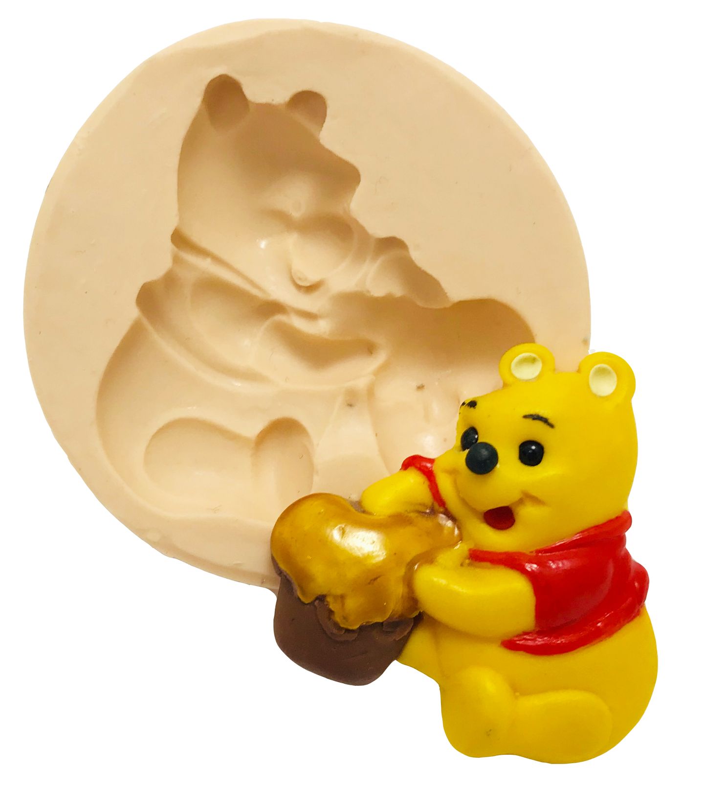 Molde de silicone - Turma do Urso Pooh - Pooh c/ Pote de Mel