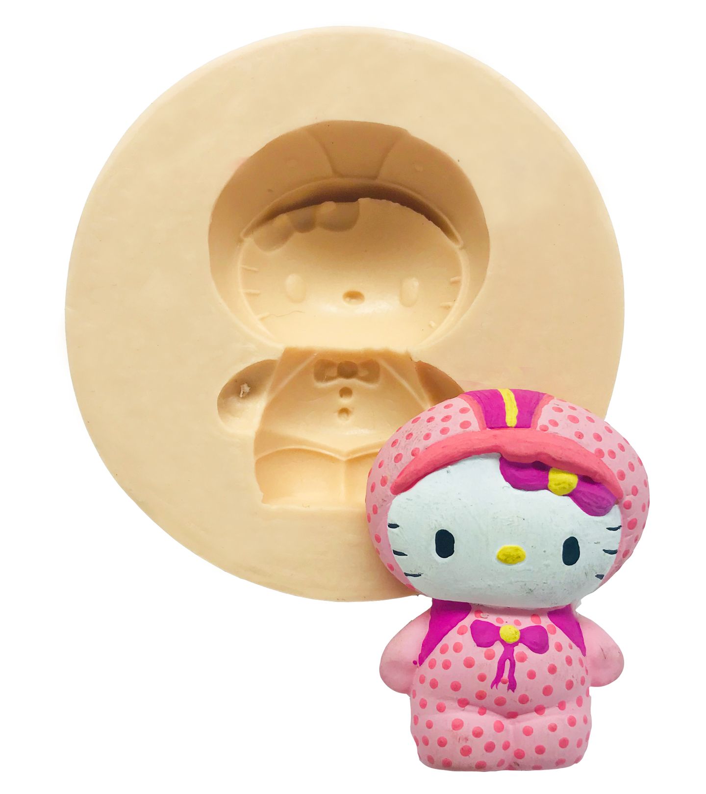 Molde de silicone - Hello Kitty c/ Gorro - P35