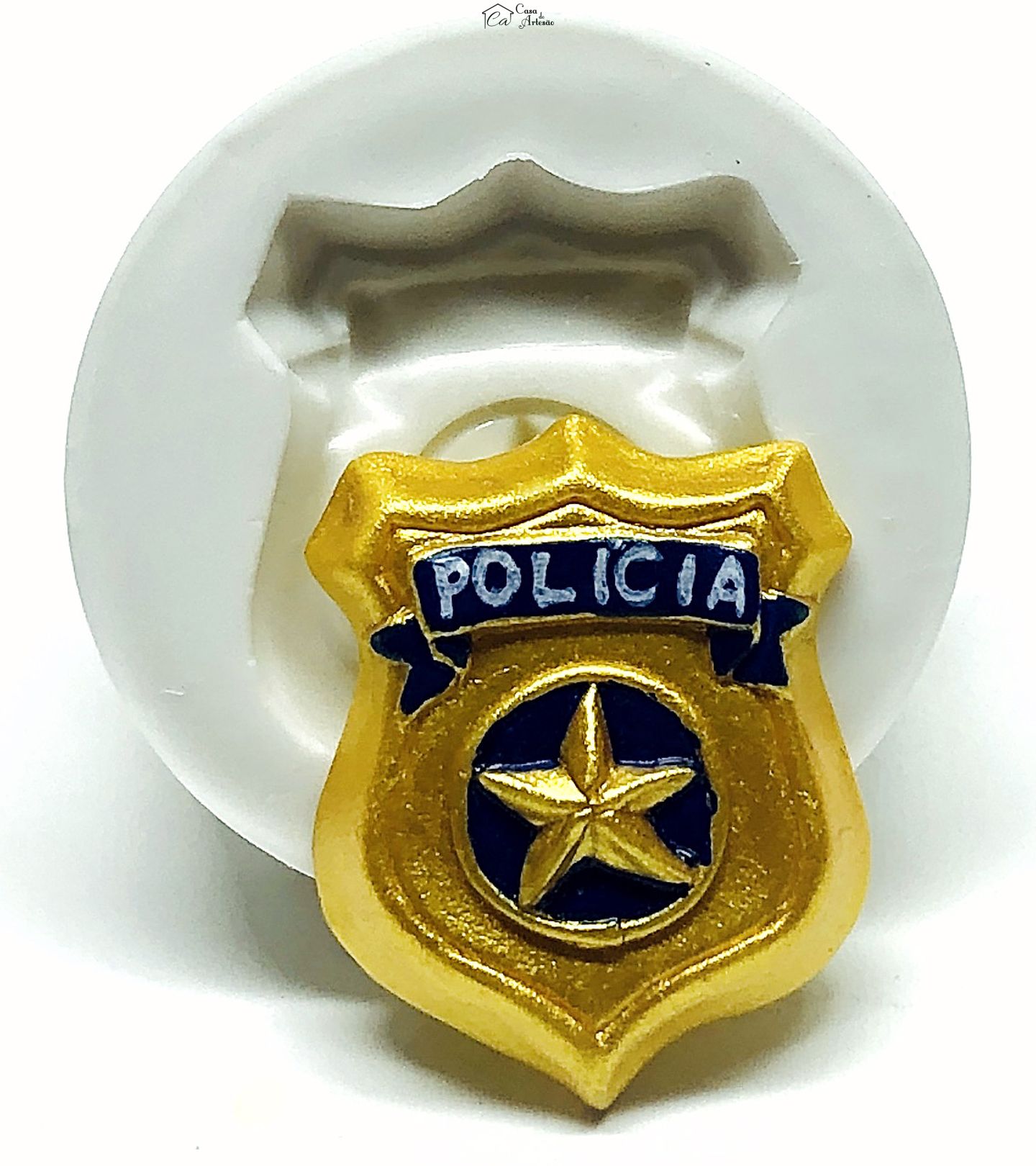 Molde de silicone - Policia - Distintivo II Pequeno - P1010