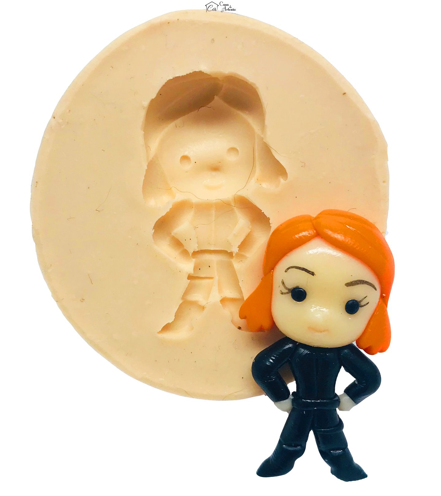 Molde de silicone - Os Vingadores - Fofinhos - Viuva Negra - Media - P492