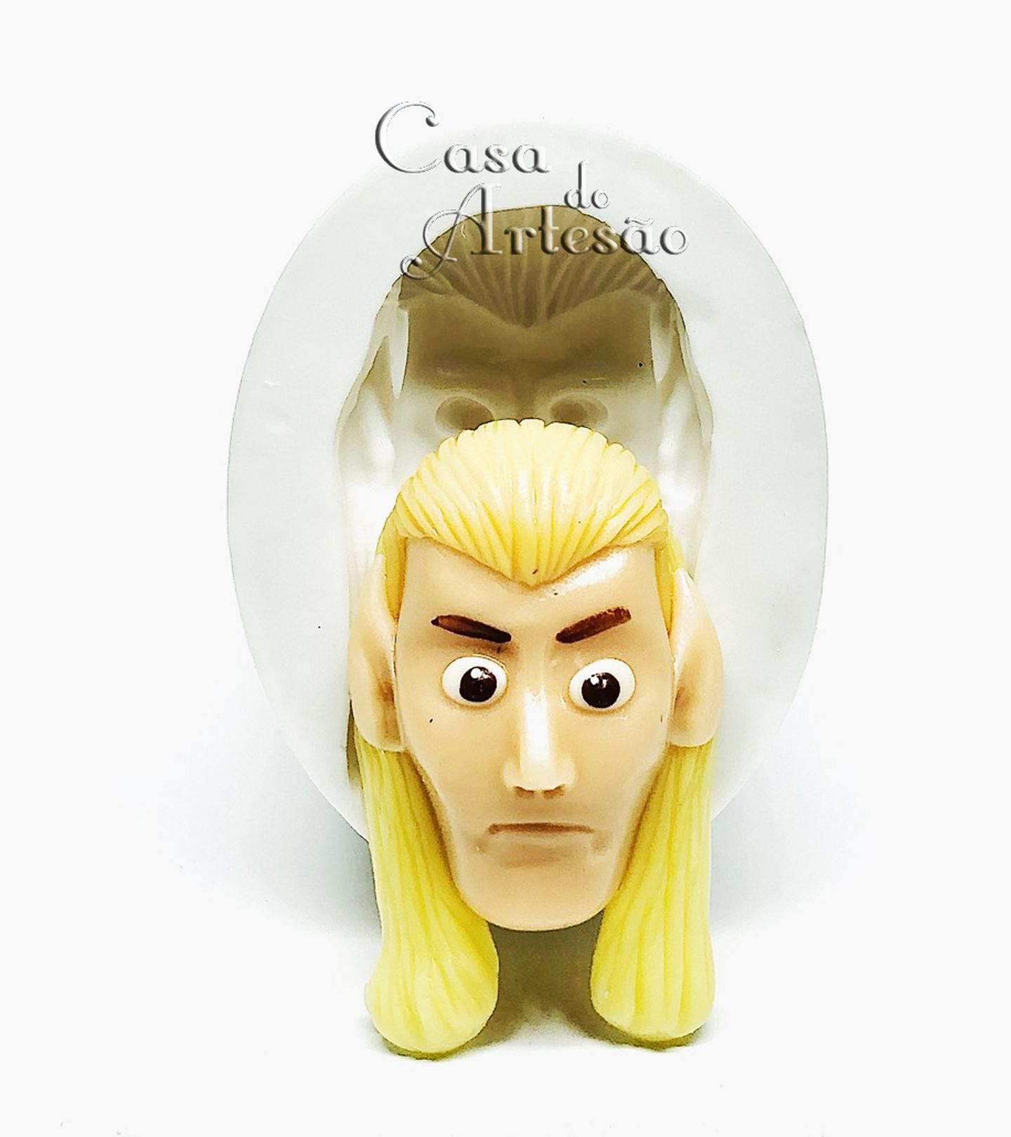 Molde de silicone - Senhor dos Aneis - Rosto Legolas - Grande - P935