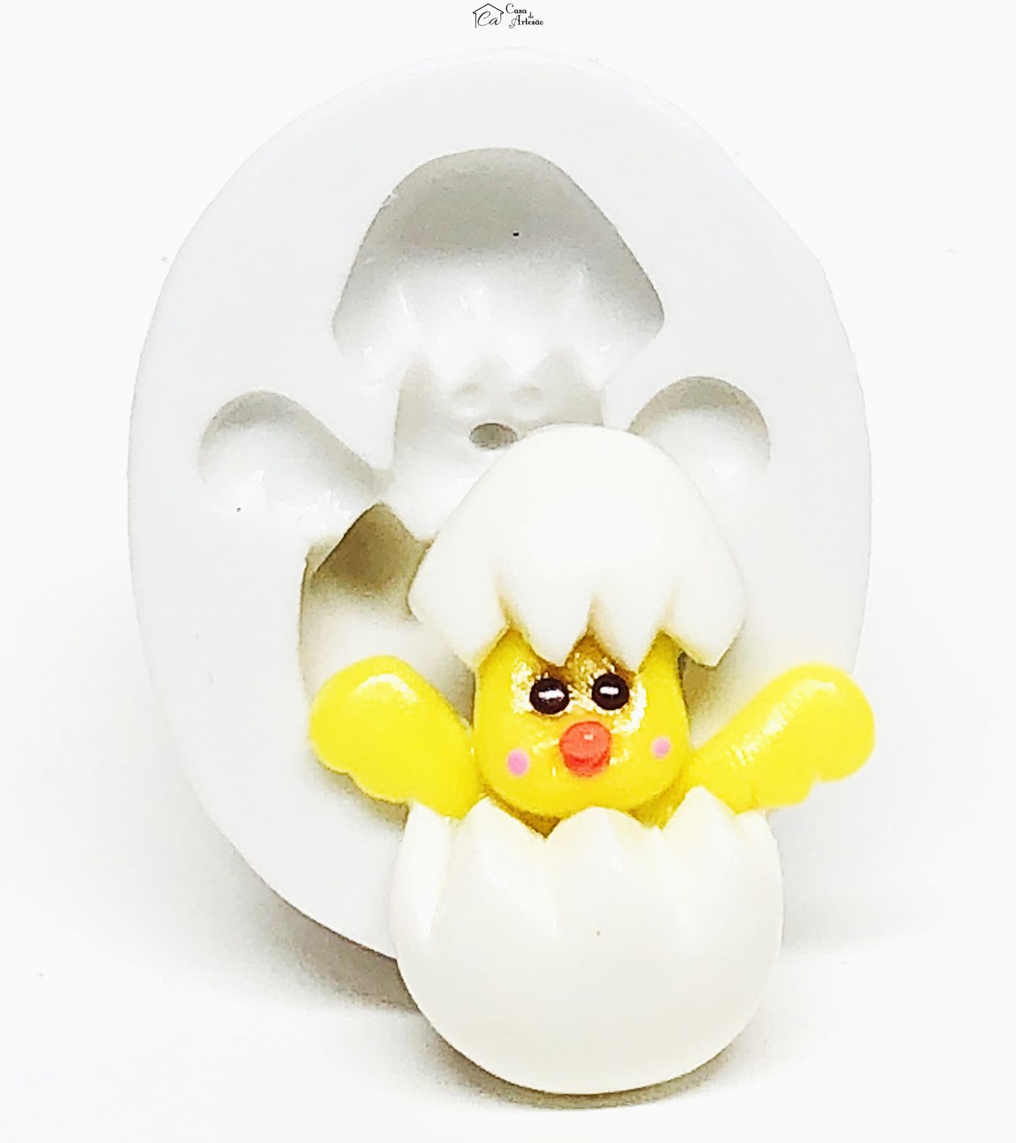 Molde de silicone - Pintinho saindo do Ovo - Pequeno - P1075