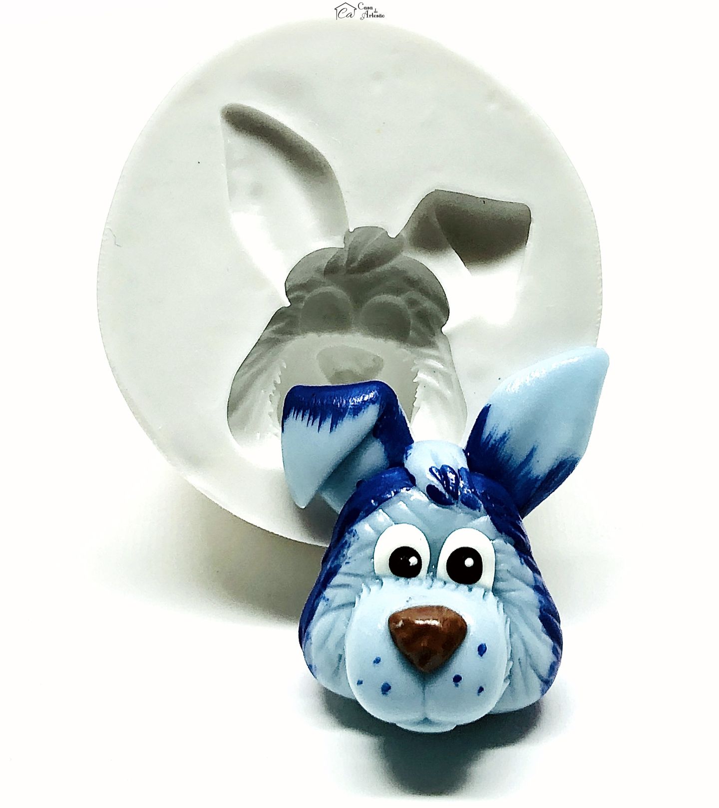 Molde de silicone - Vai Cachorro, Vai - Rosto Scoochi - Medio - P986