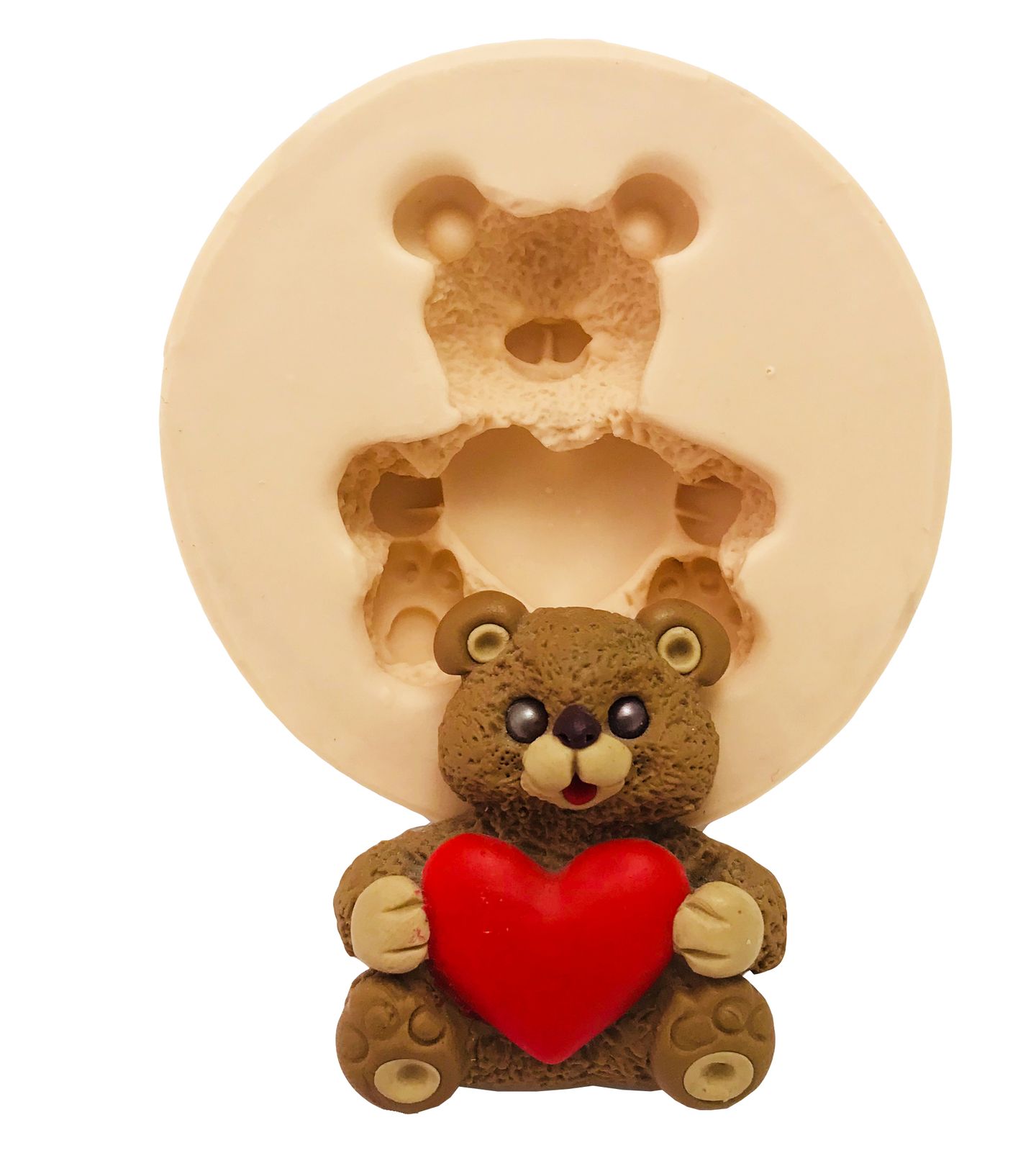 Molde de silicone - Urso c/ Coração - Grande