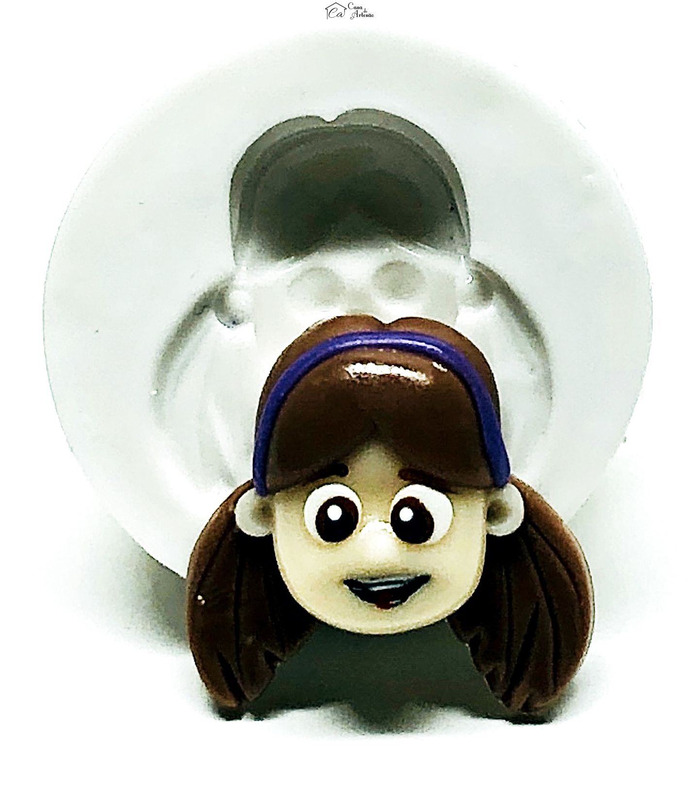 Molde de silicone - Os Aventureiros - Rosto Aventureira Roxa- Pequeno - P1018