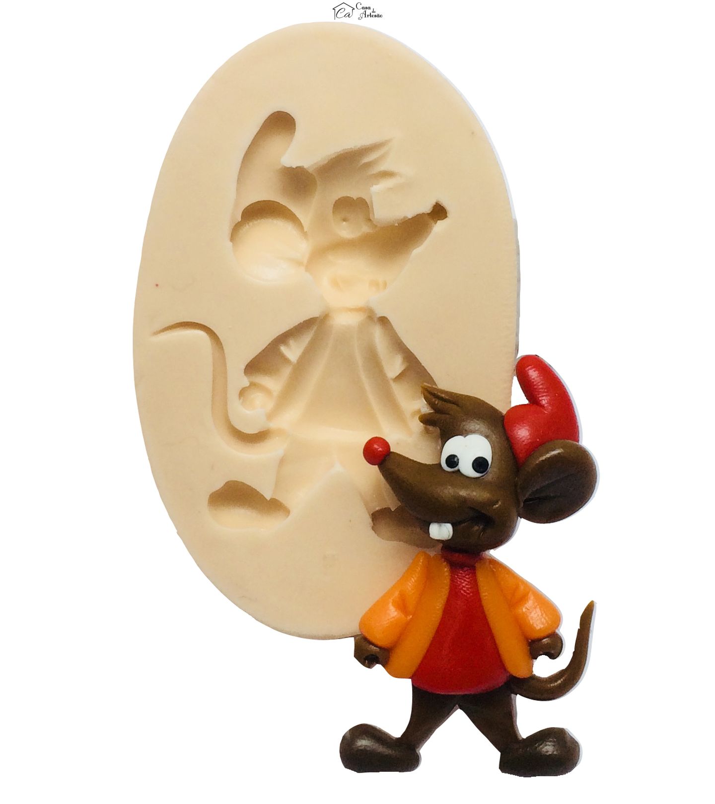 Molde de silicone - Cinderela - Rato Jaq Pequeno - P289