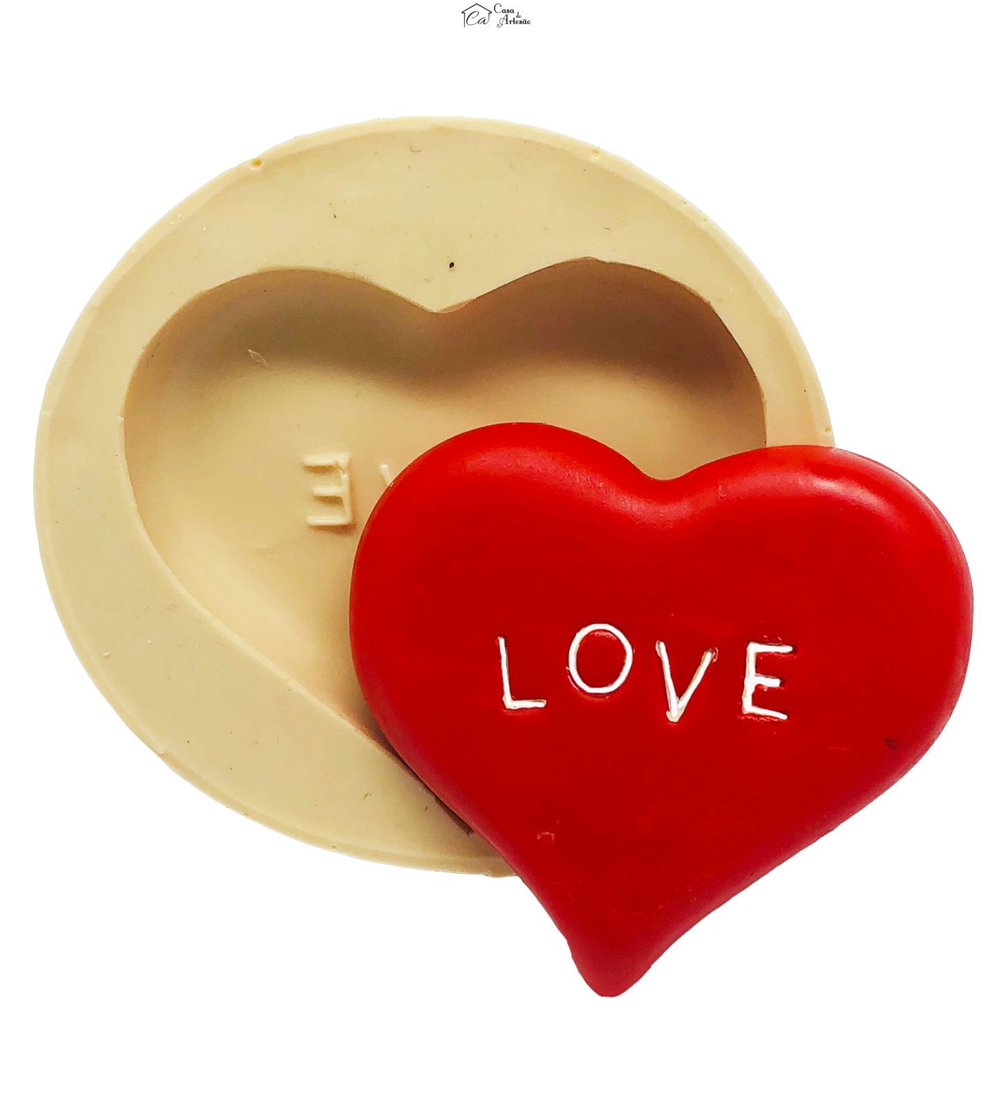 Molde de silicone - Coração - Love - Medio - P842