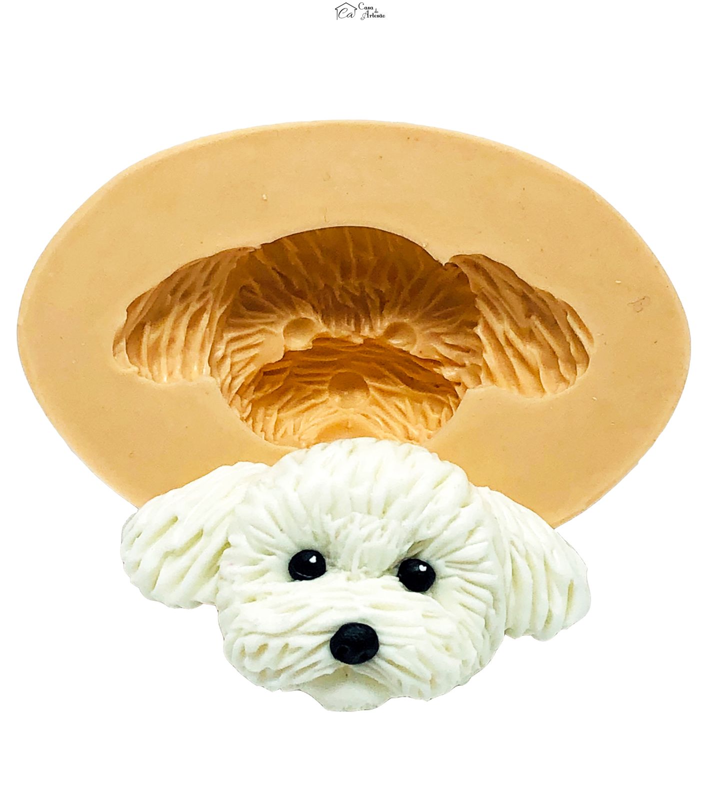 Molde de silicone - Cachorro - Rosto Poodle - Grande - P830