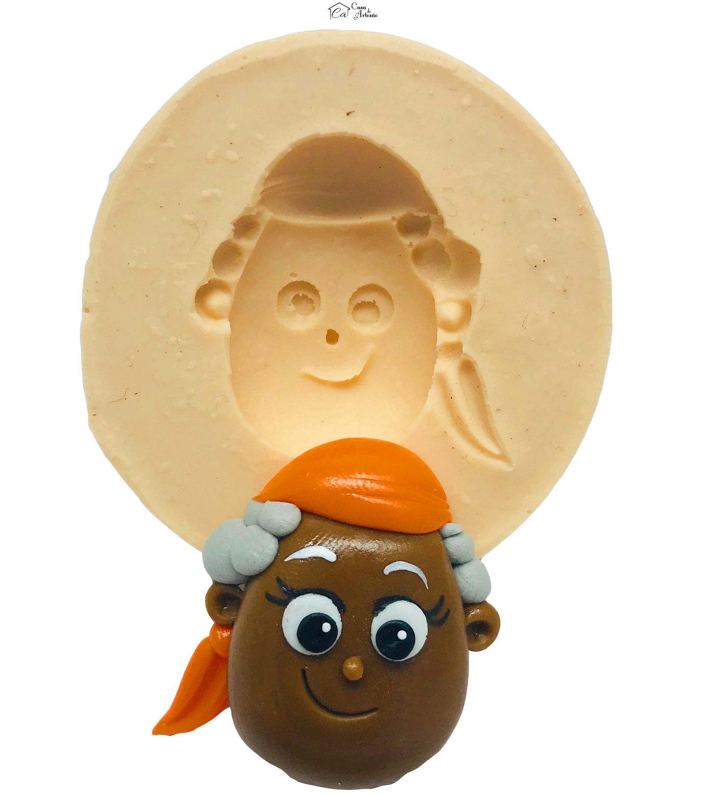 Molde de silicone - Sitio do Pica Pau Amarelo - Rosto Tia Nastacia - Medio - P480