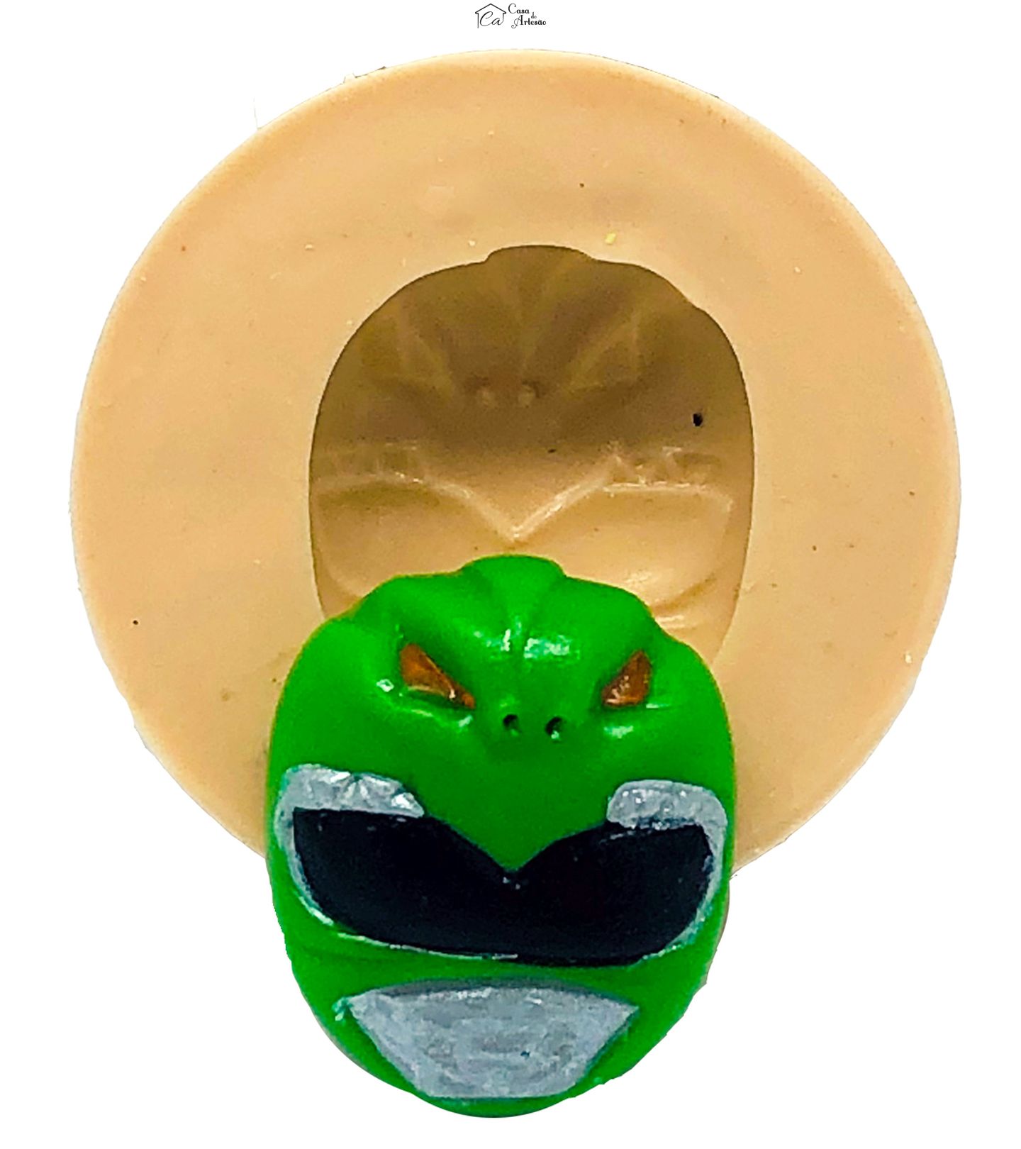 Molde de silicone - Power Ranger - Rosto Verde - Pequeno - P791