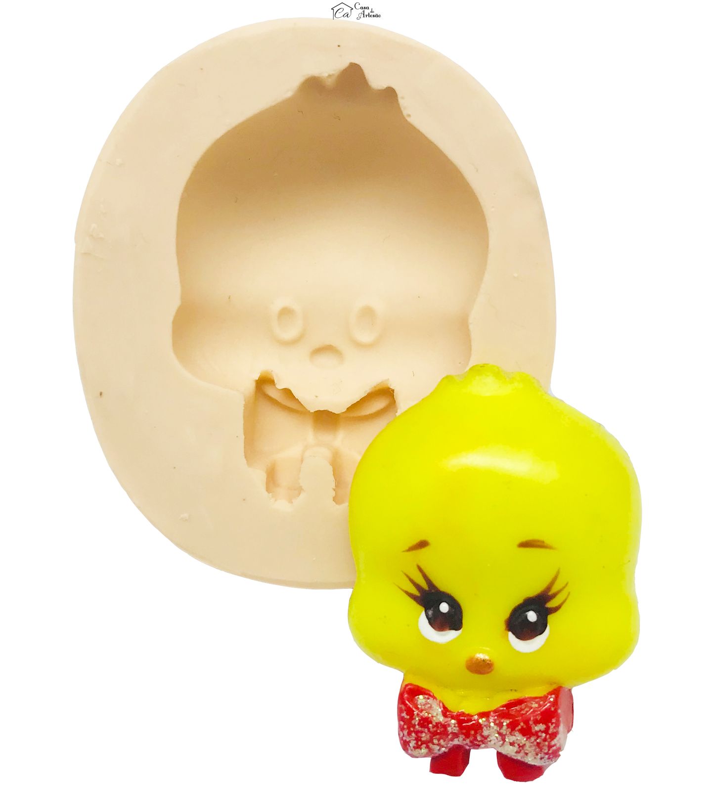 Molde de silicone - Looney Tunes - Rosto Piu Piu c/ Laço