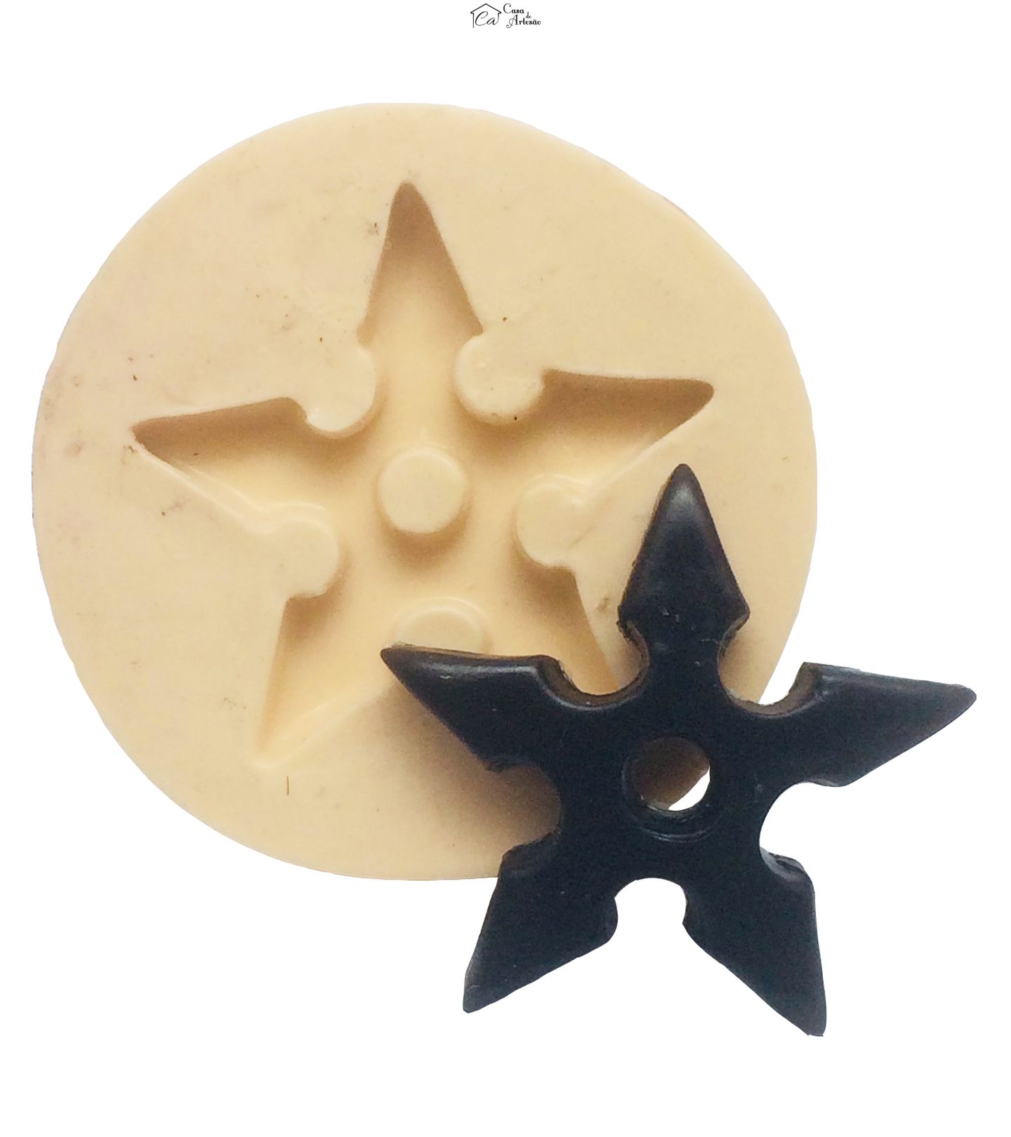 Molde de silicone - Ninja - Estrela Shuriken - Media - P209