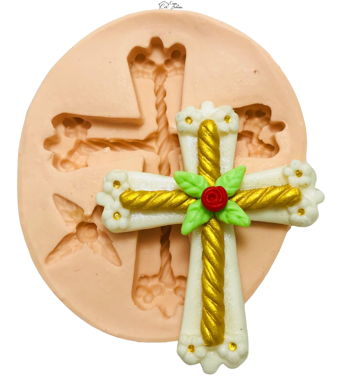 Molde de silicone - Crucifixo Trabalhado - Mod. 01