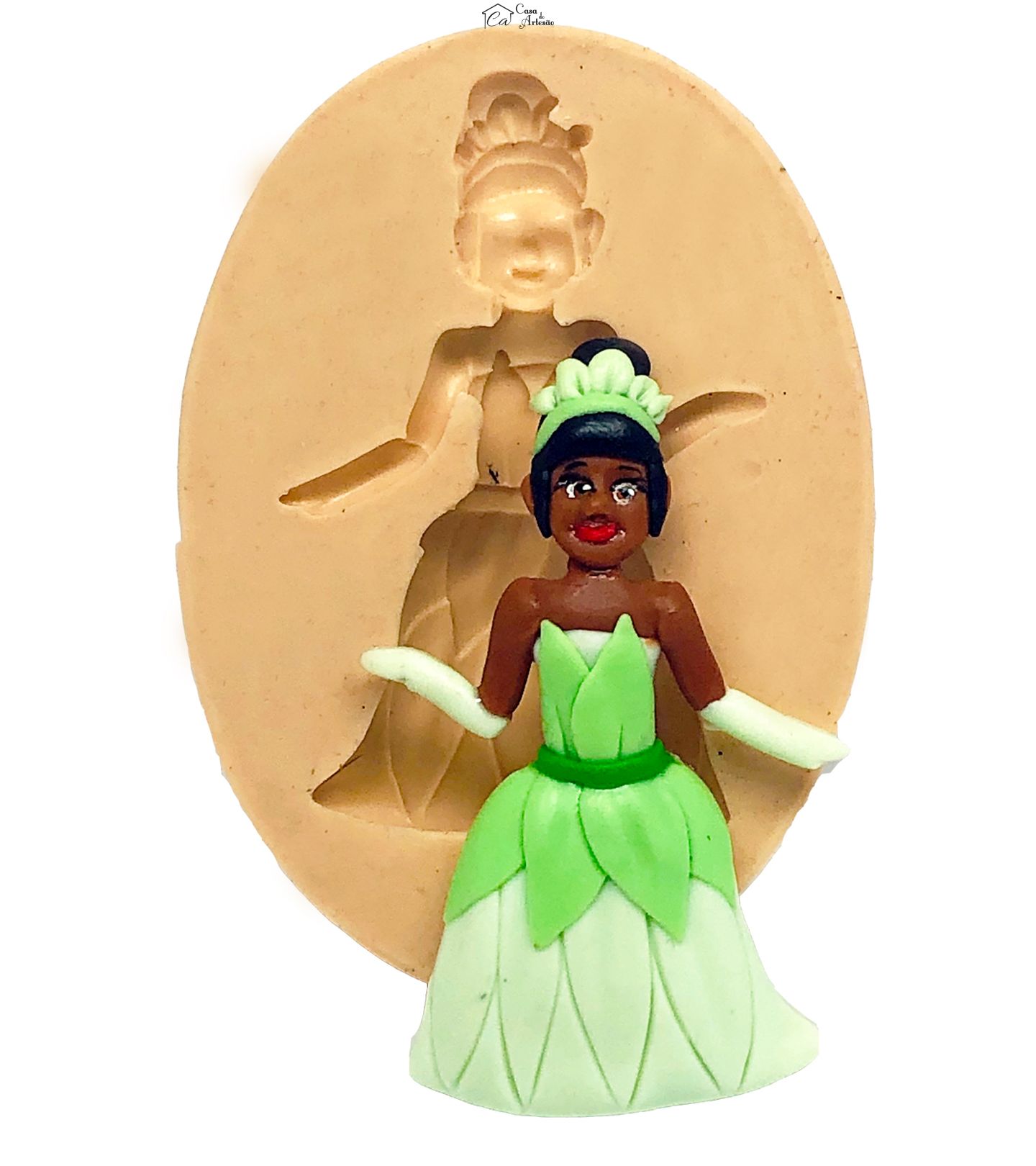 Molde de silicone - Princesas - Tiana (A Princesa e o Sapo) - Media - P869