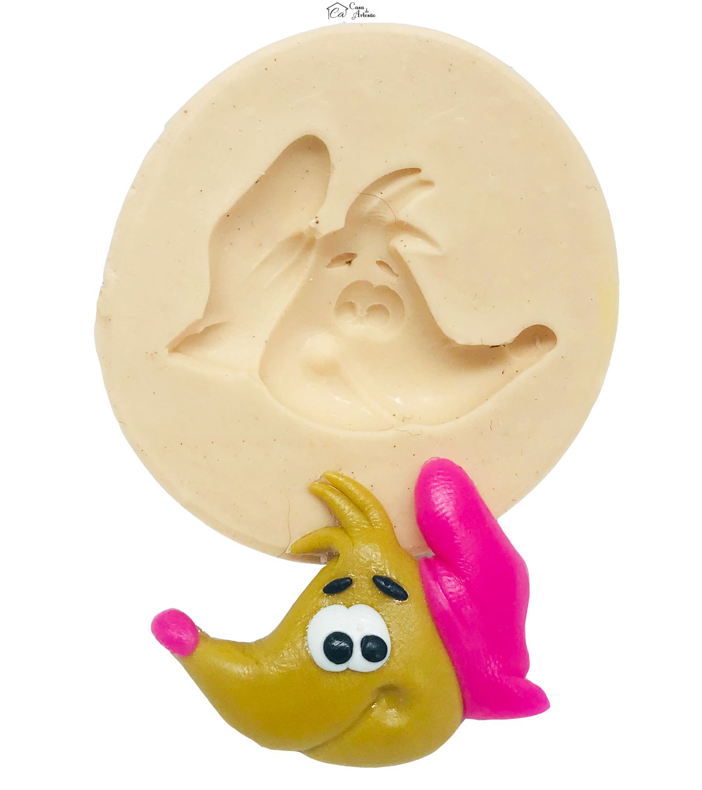 Molde de silicone - Cinderela - Rosto Rata Mary - Pequeno - P473