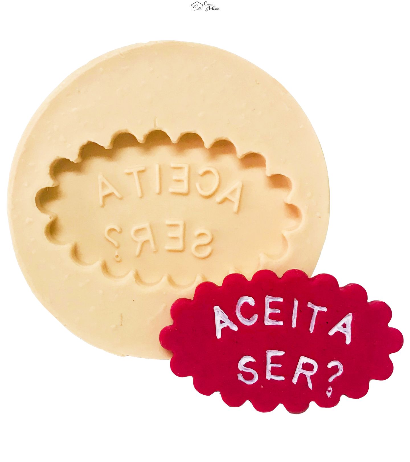 Molde de silicone - Placa Indicativa -  Aceita ser? - P515