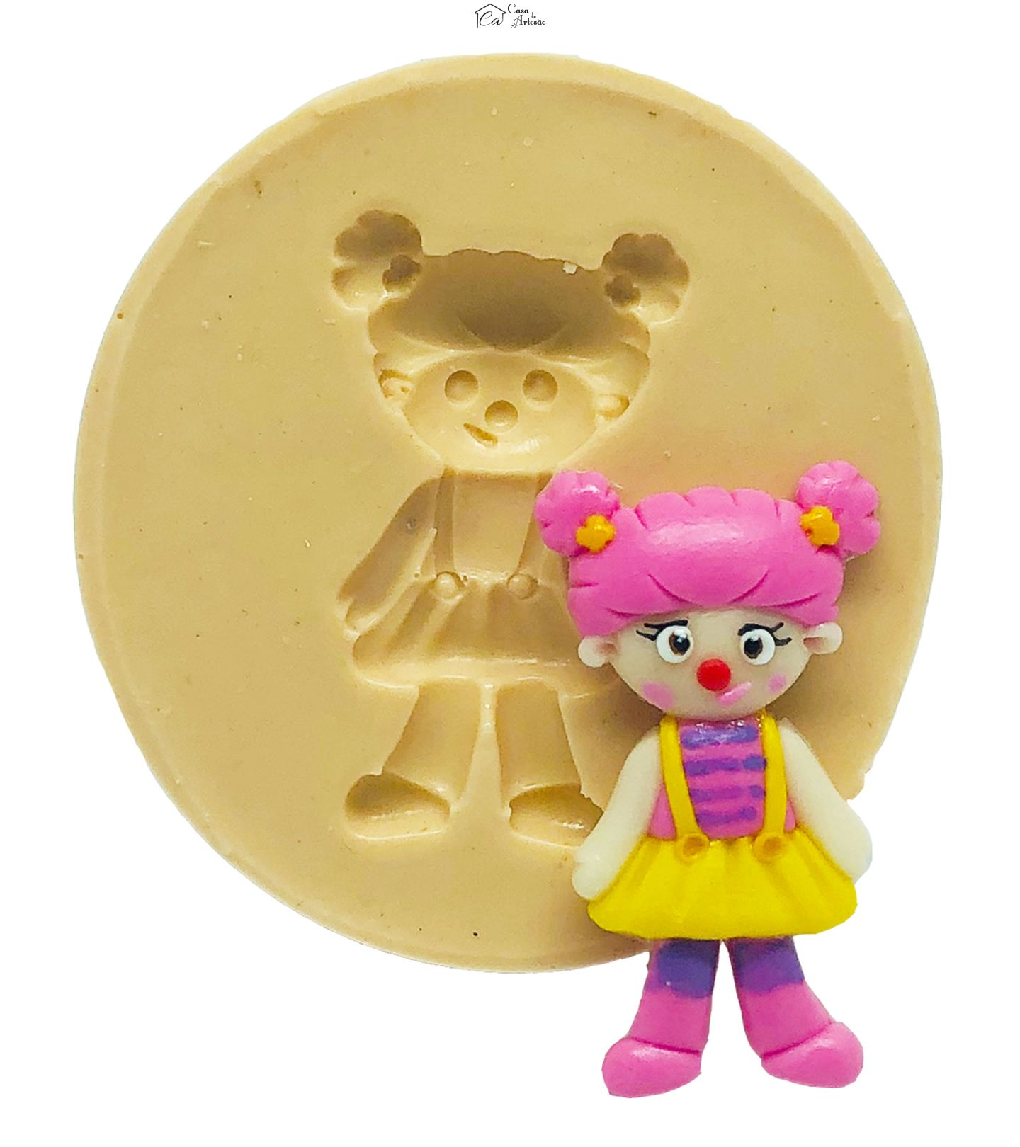 Molde de silicone - Circo Rosa - Palhaça 1 - Pequena - P848