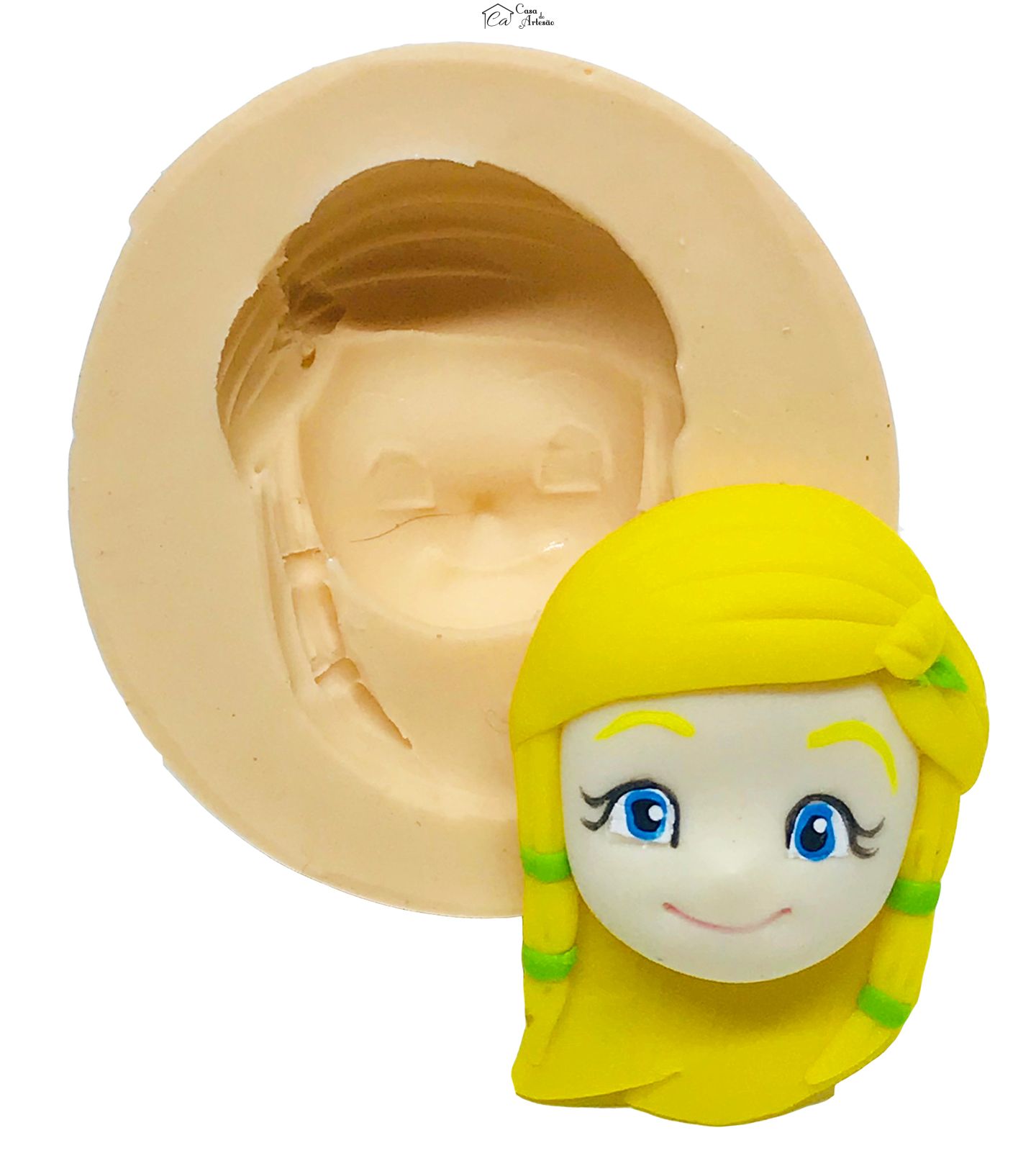 Molde de silicone - Moranguinho - Rosto Gotinha de Limão - Pequeno - P538