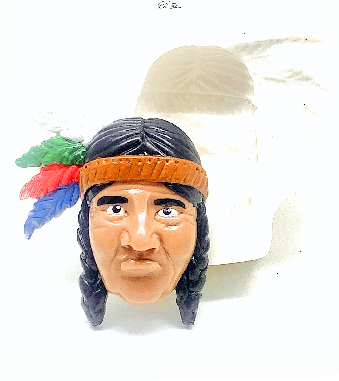 Molde de silicone - Indio - Rosto - Grande - P1142