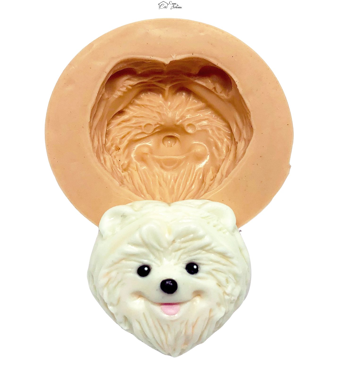 Molde de silicone - Cachorro - Rosto Spitz Alemao - Medio - P823