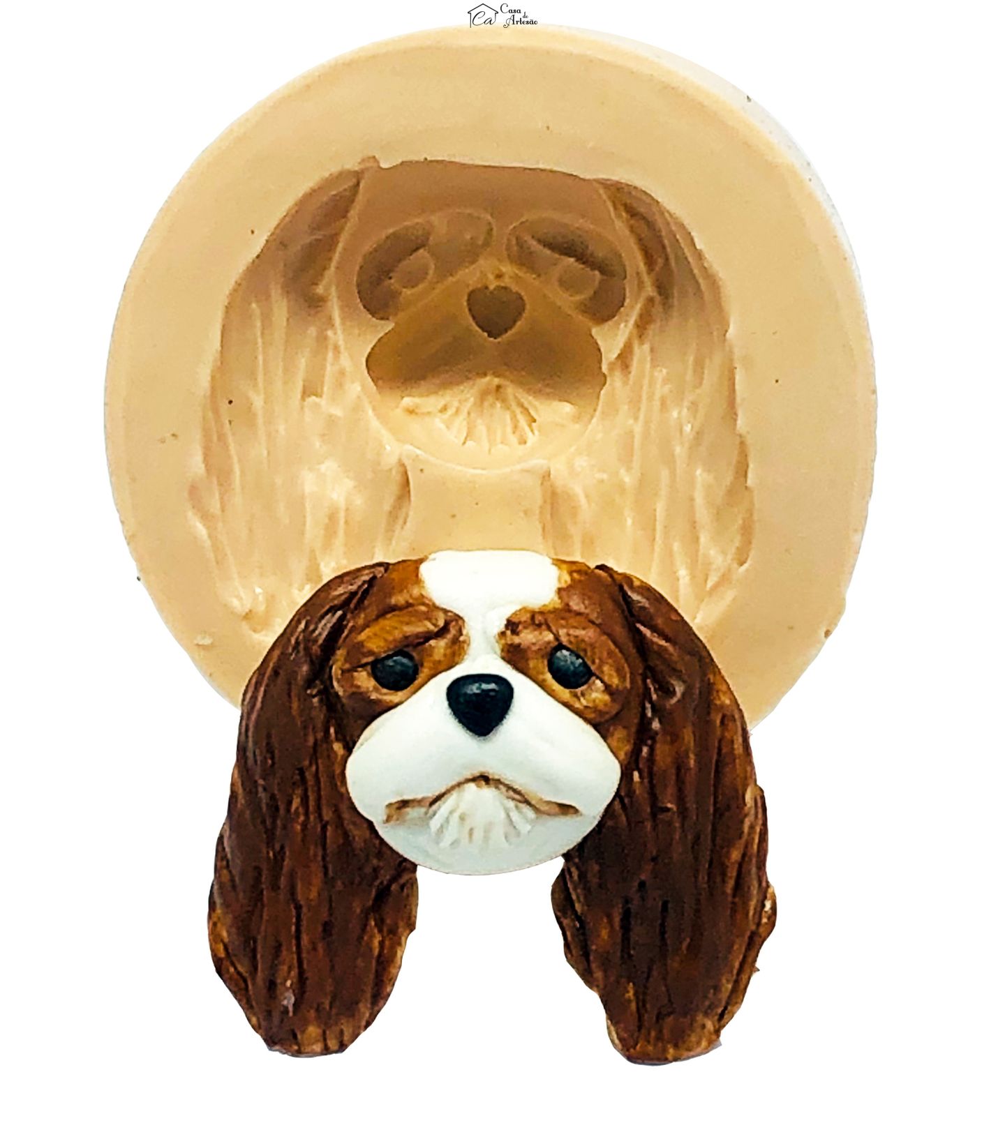 Molde de silicone - Cachorro - Rosto Cavalier - Medio - P773