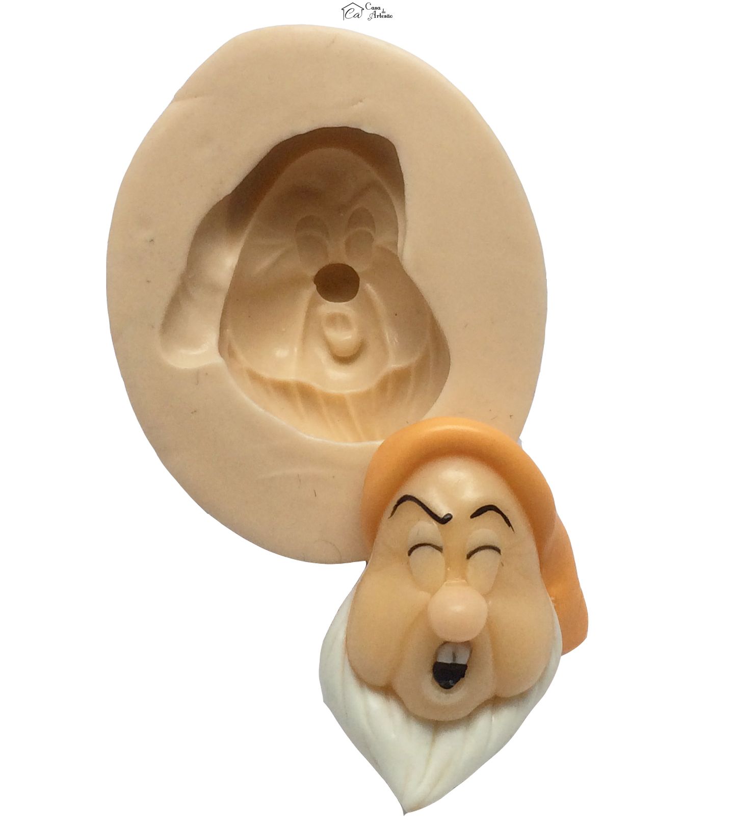 Molde de silicone - Branca de Neve - Rosto do Anão Atchim - P164