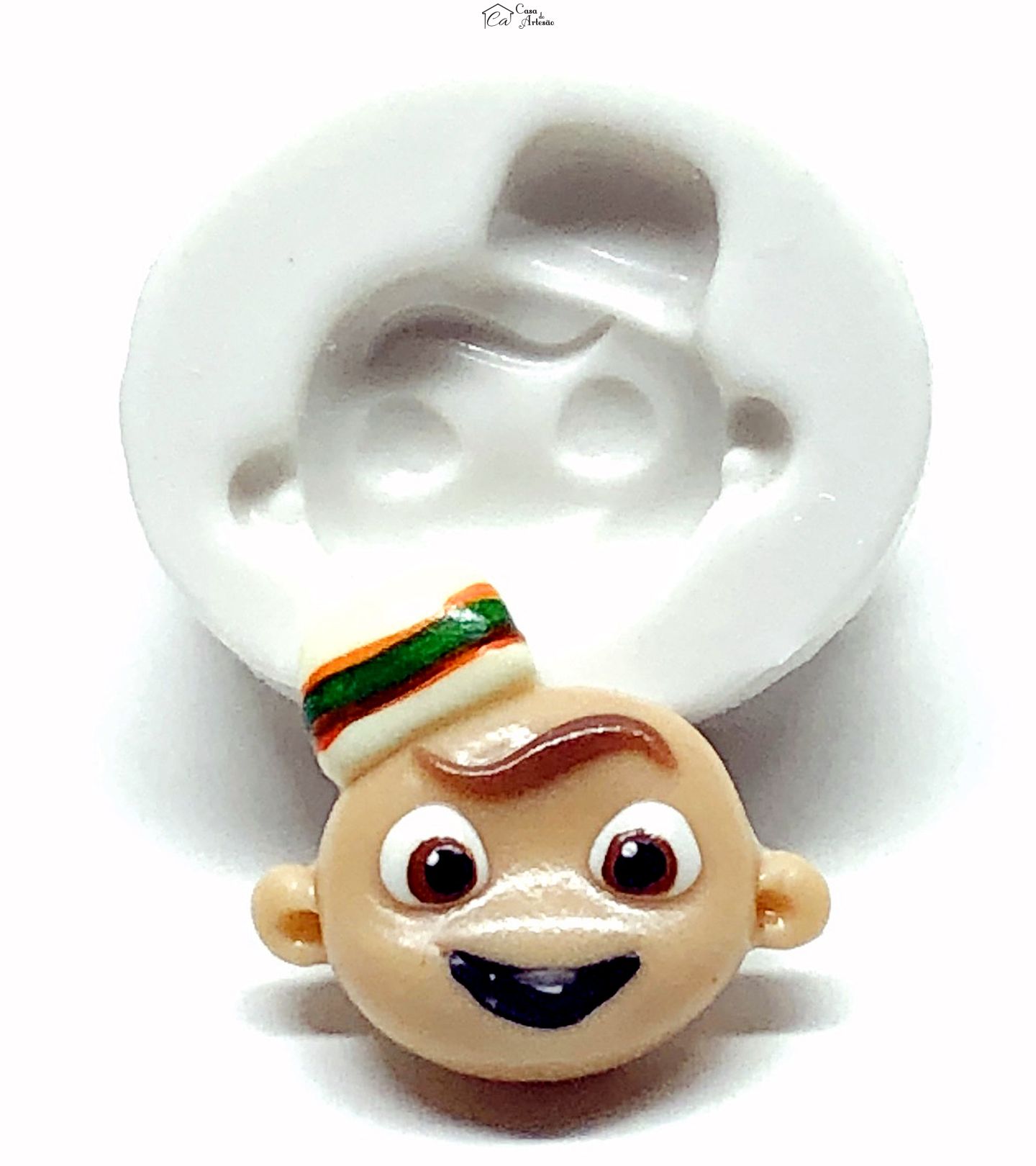 Molde de silicone - Mini Beat Power Rockers - Rosto Carlos - Pequeno - P1030