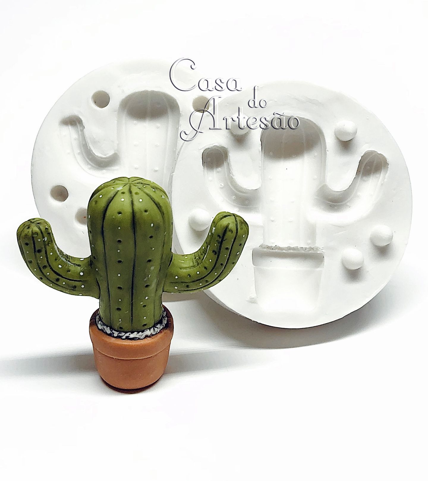 Molde de silicone - Cactus 3D - Grande - P882