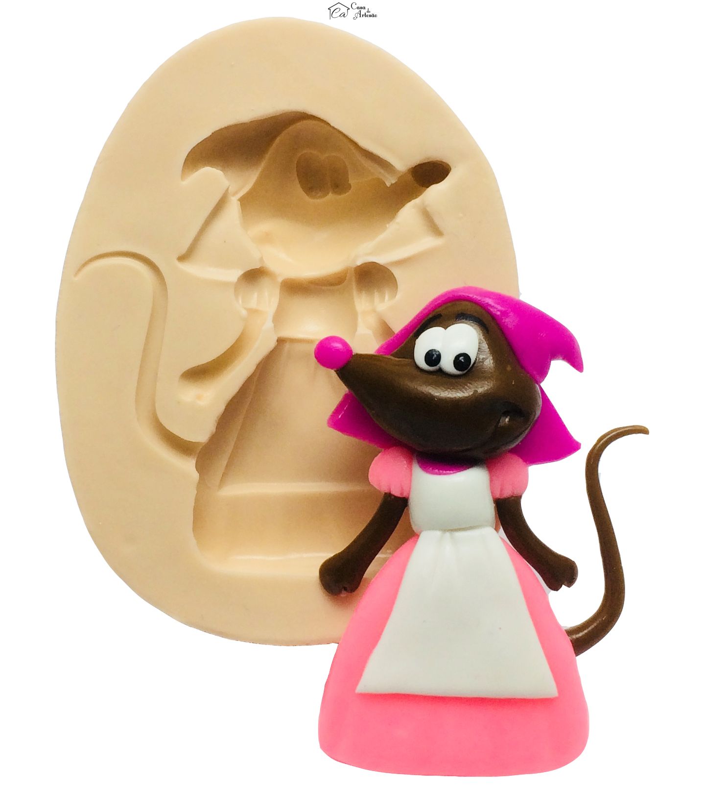 Molde de silicone - Cinderela - Ratinha Mary Grande - P290