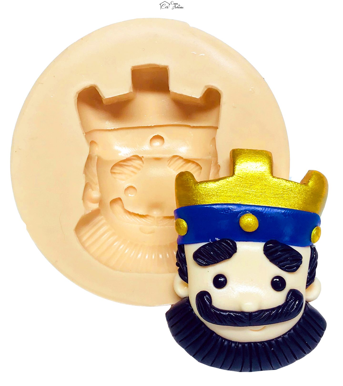 Molde de silicone - Clash Royale - Rosto Rei Mod.01 Baby - Grande - P525