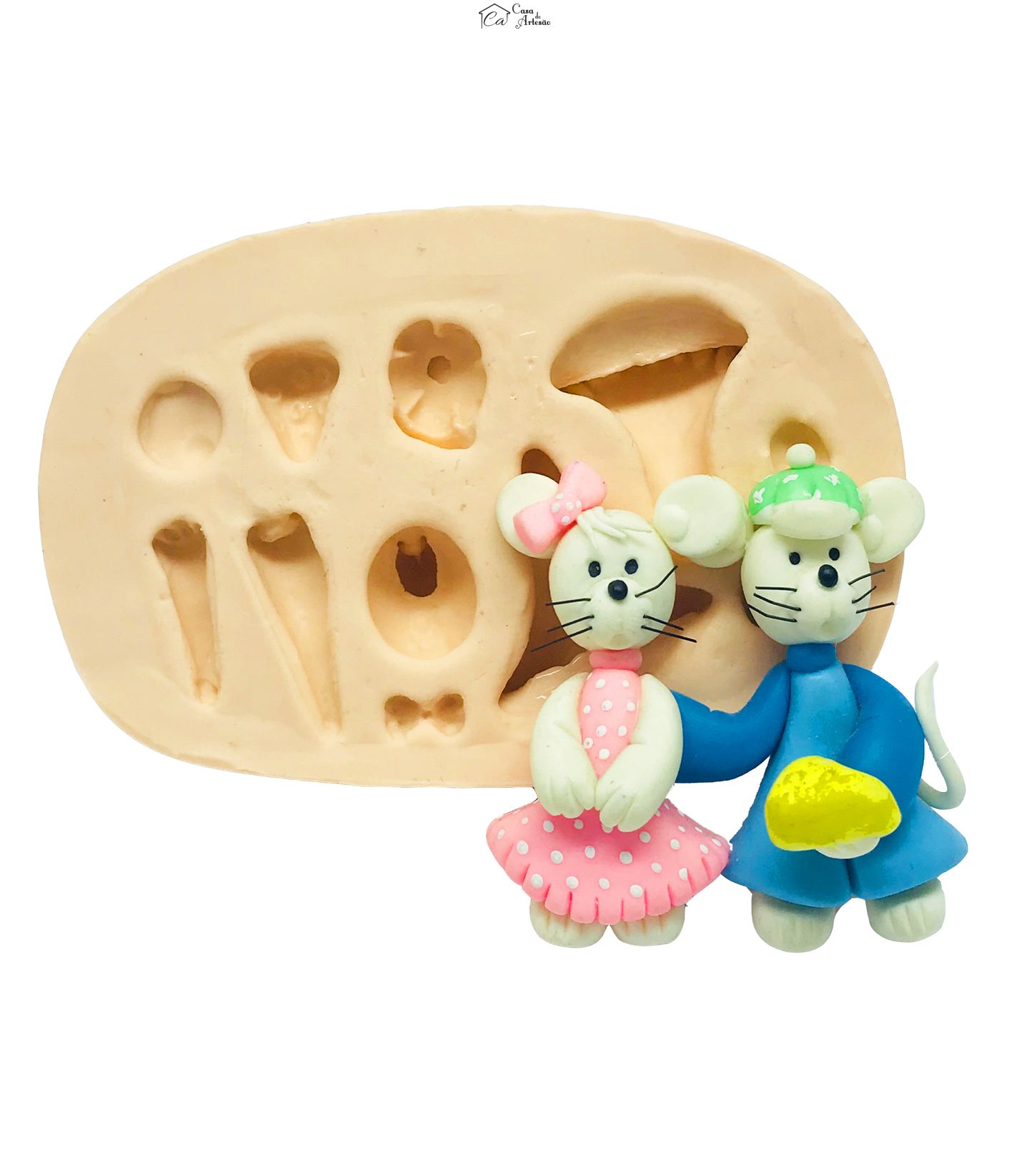 Molde de silicone - Casal de Ratinhos