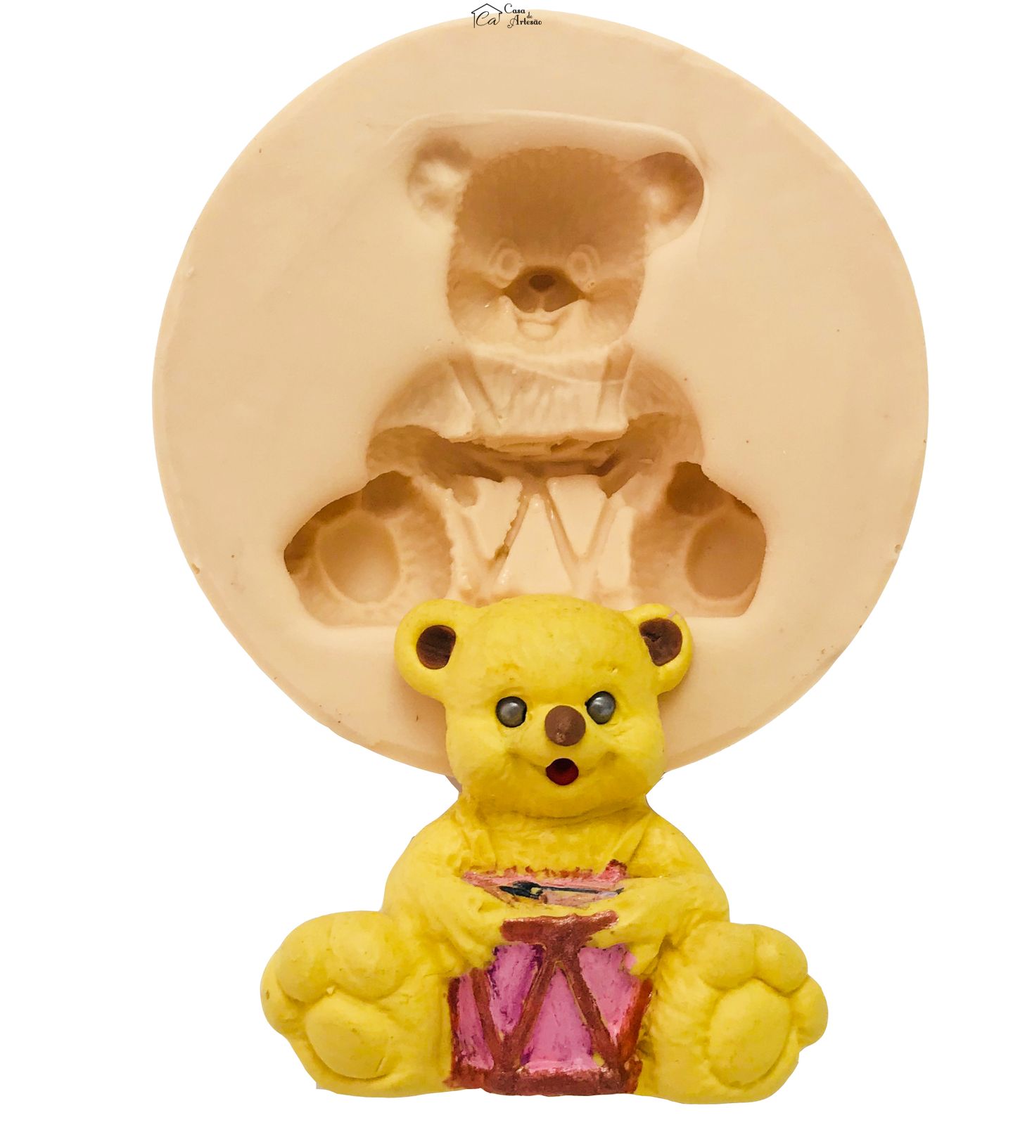 Molde de silicone - Urso Sentado c/ Tambor