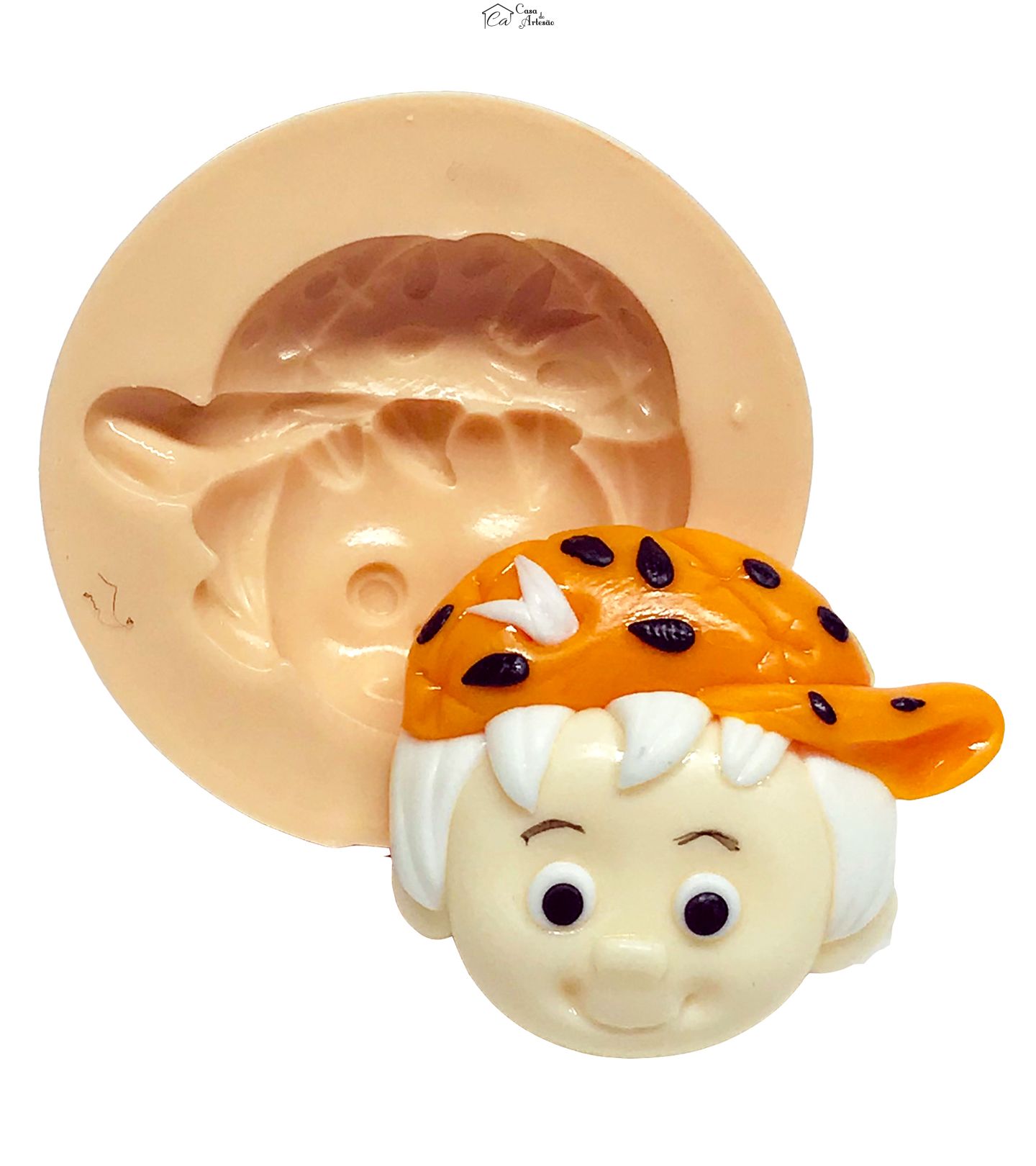 Molde de silicone - Flintstones - Rosto Bam Bam - Medio - P597