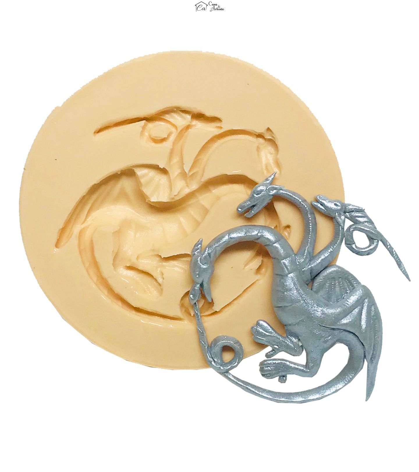 Molde de silicone - Game of Thrones - Brazão Targaryen - Medio - P557