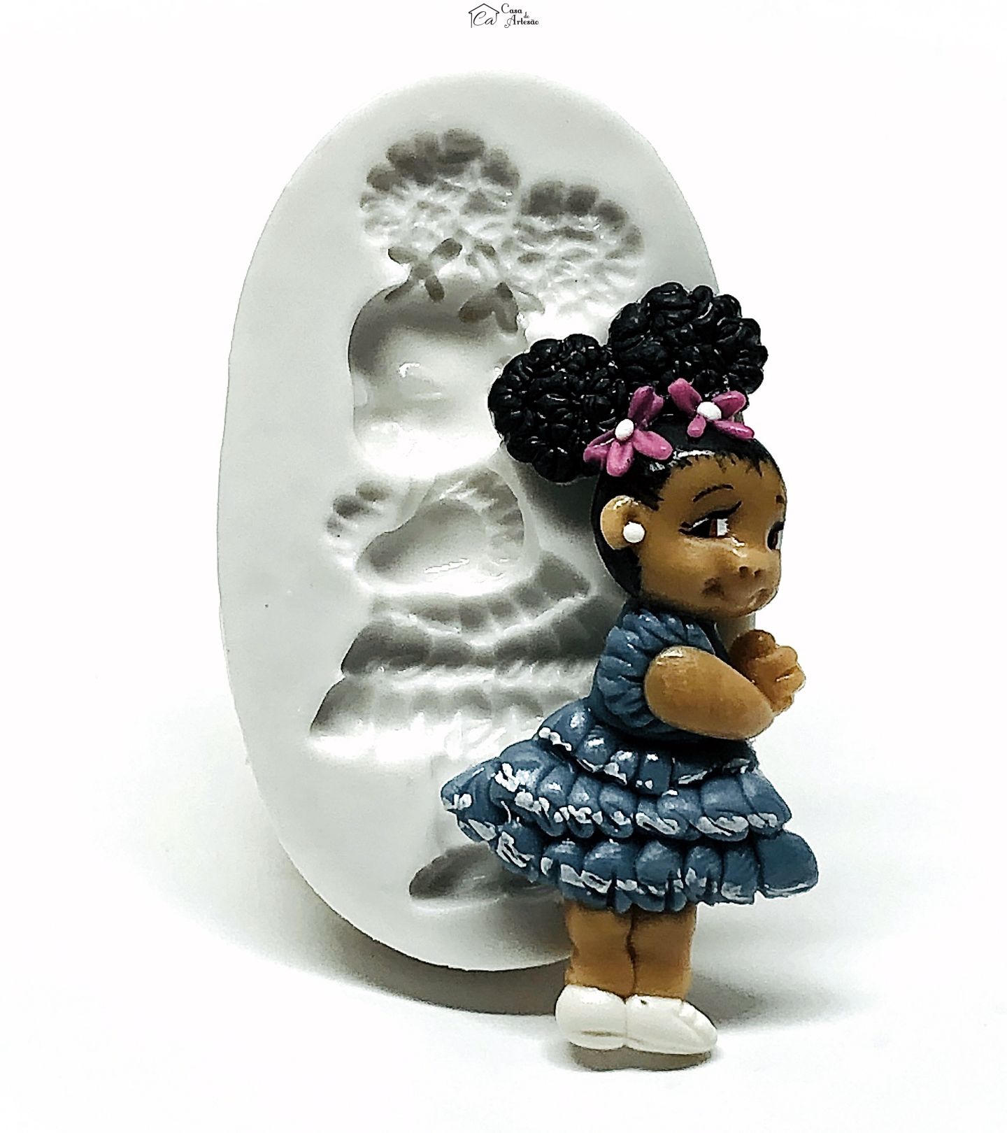 Molde de silicone - Menina Morena - Pequena - P987