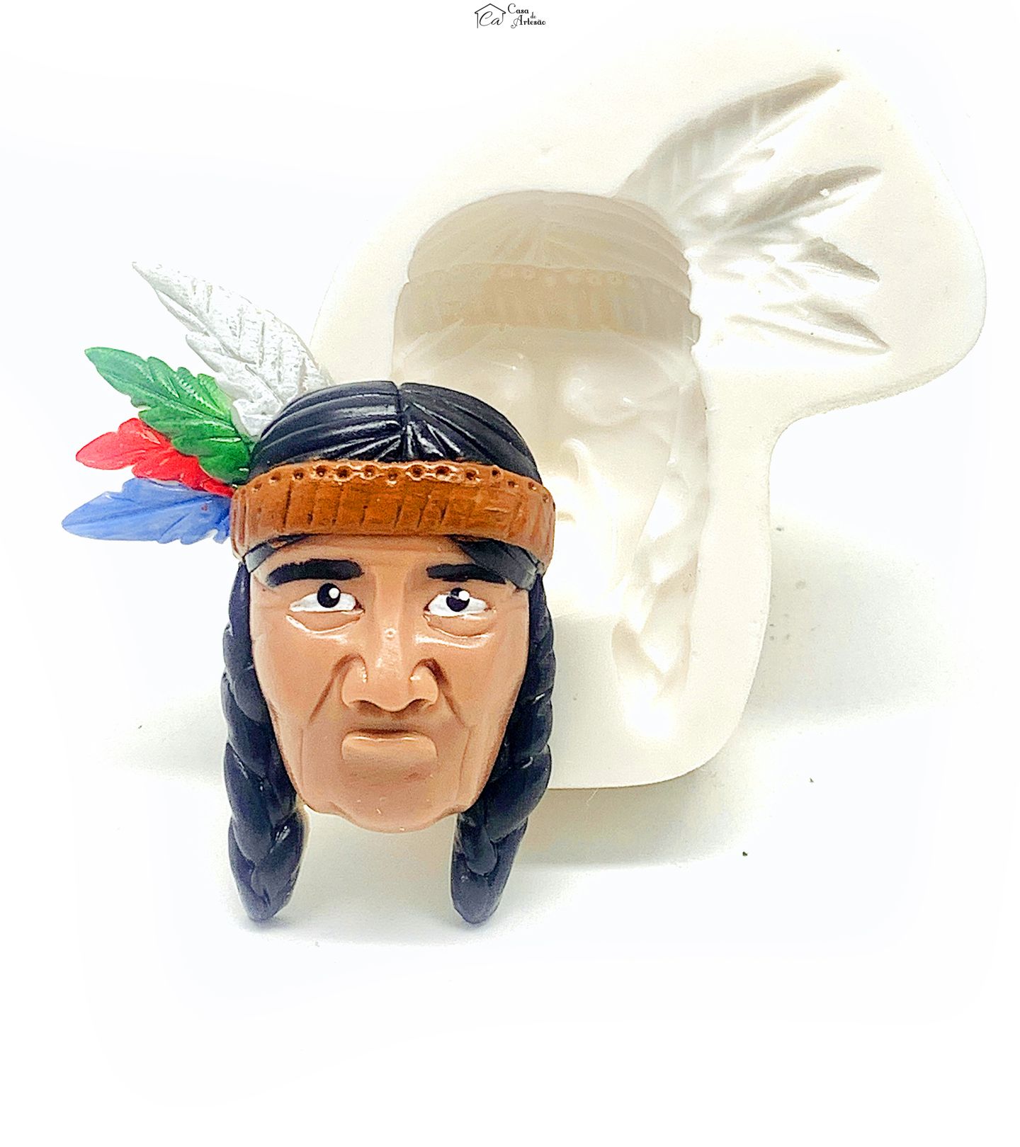 Molde de silicone - Indio - Rosto - Medio - P1142