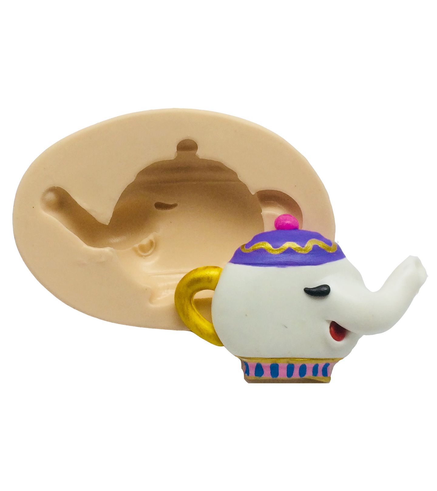 Molde de silicone - A Bela e a Fera - Bule Medio - P334