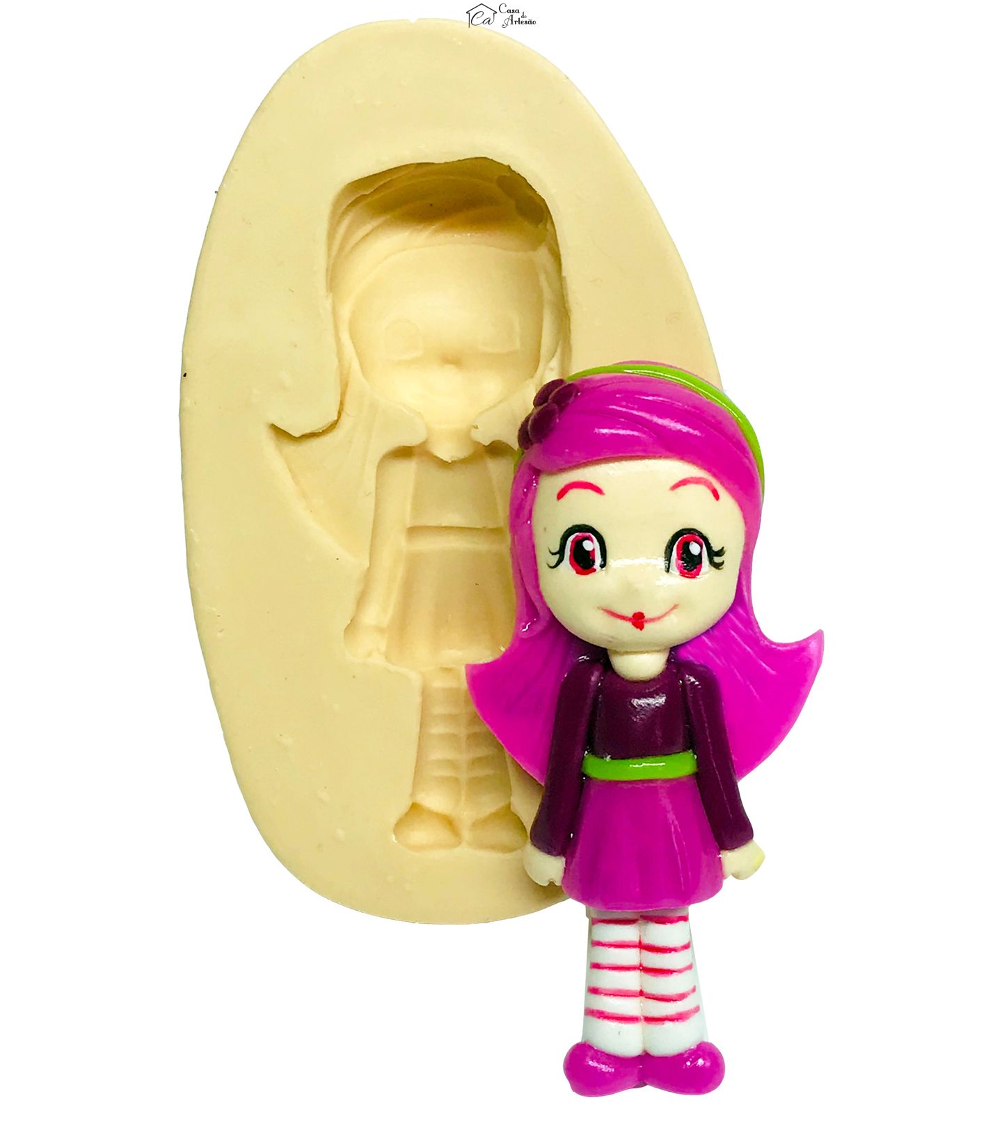 Molde de silicone - Moranguinho - Cachinho de Framboesa - Boneca Grande - P515