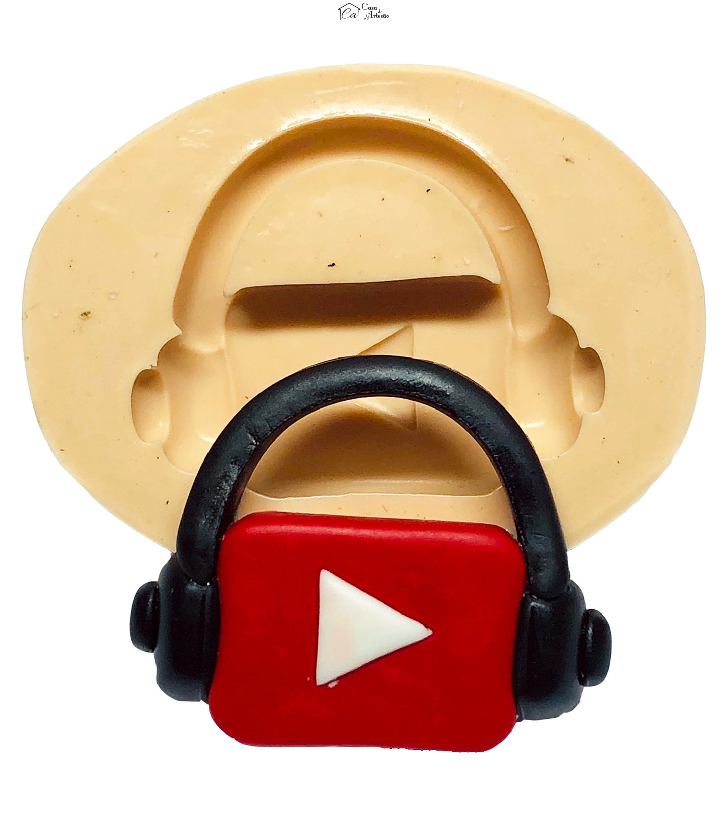 Molde de silicone - Youtubs com Fone - Grande - P717