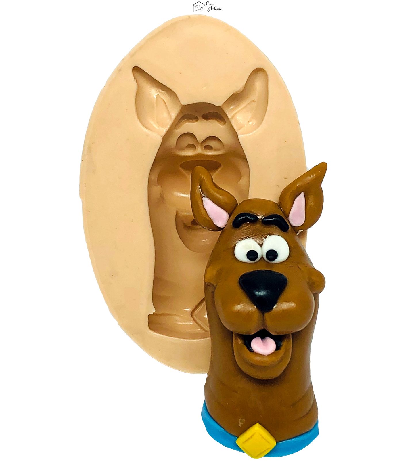 Molde de silicone - Scooby Doo - Rosto Scooby Doo - Grande - P753