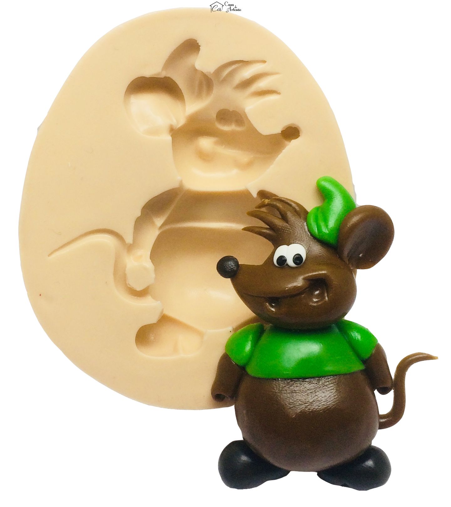 Molde de silicone - Cinderela - Rato Tata Medio - P301