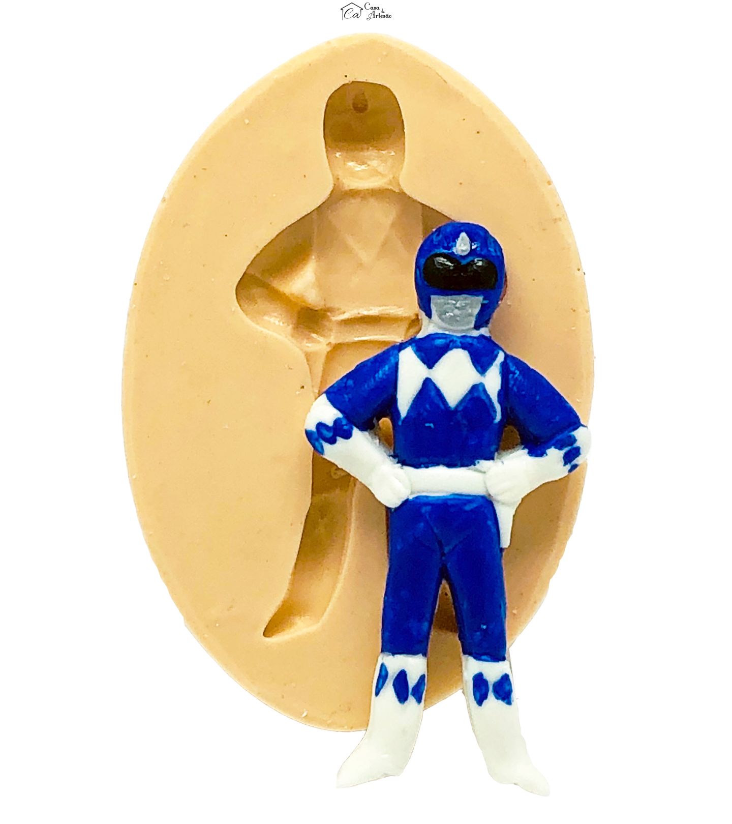 Molde de silicone - Power Ranger - Azul - Pequeno - P784