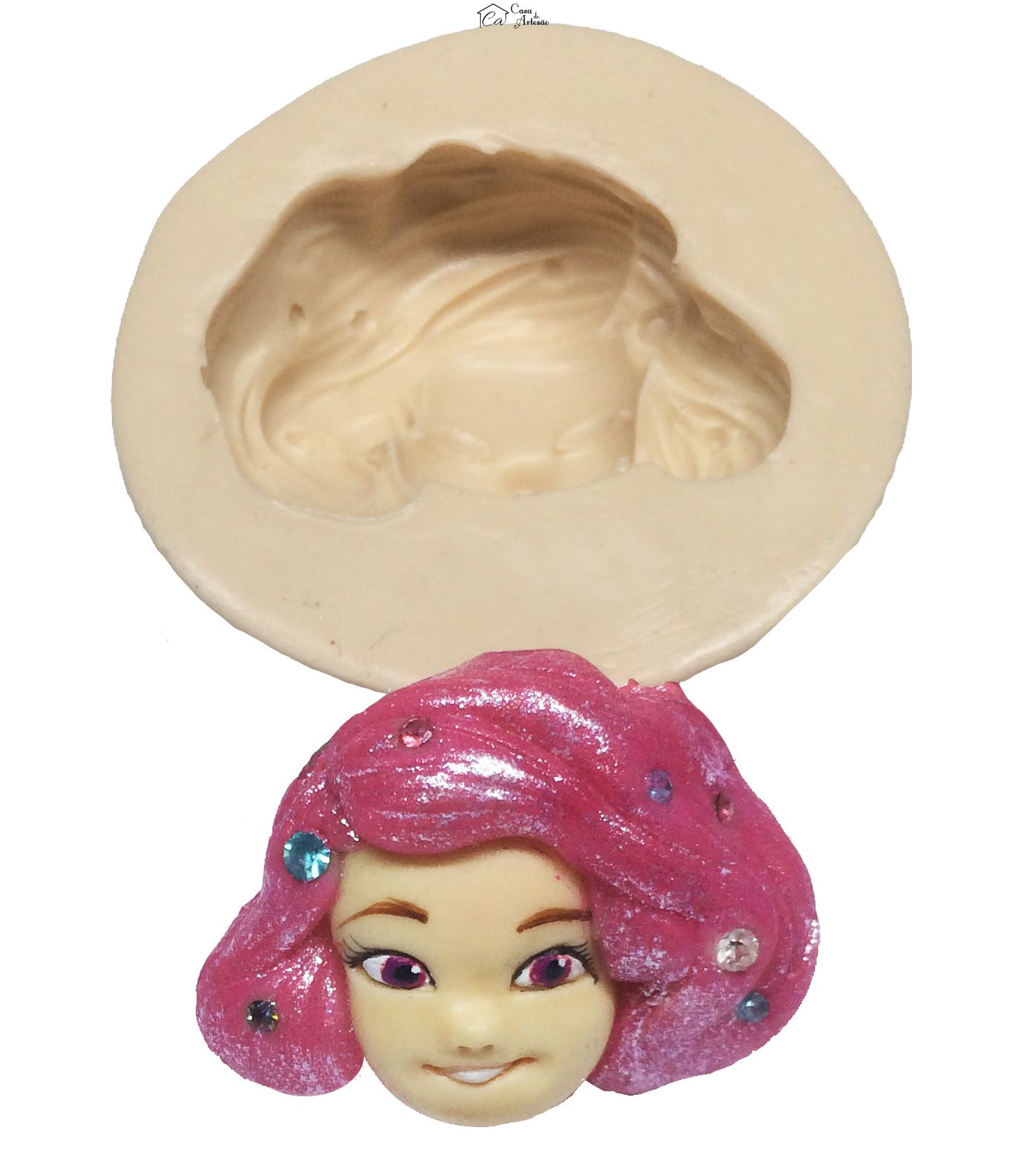 Molde de silicone - O Mundo de Mia - Rosto Mia