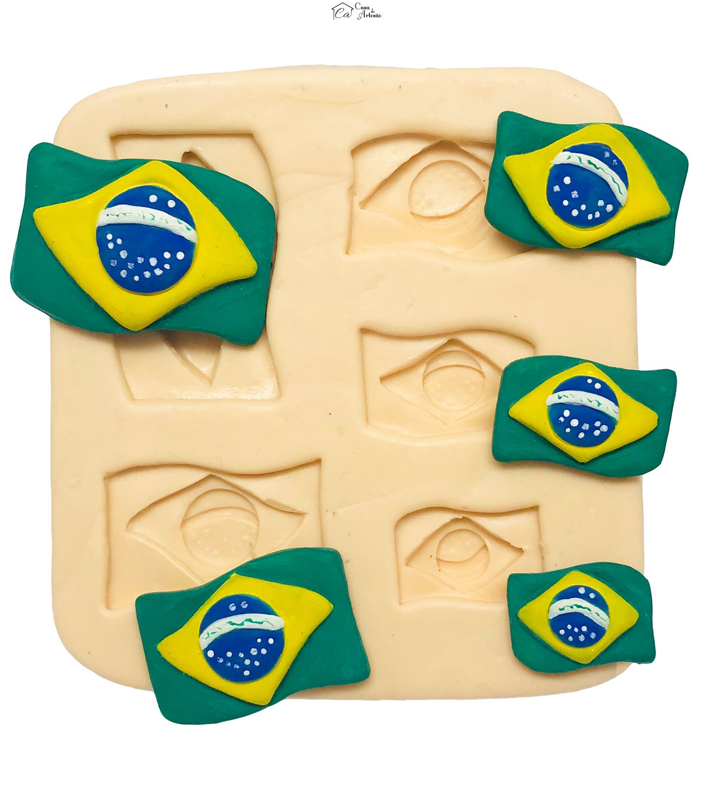 Molde de silicone - Bandeira do Brasil - 5 - P75